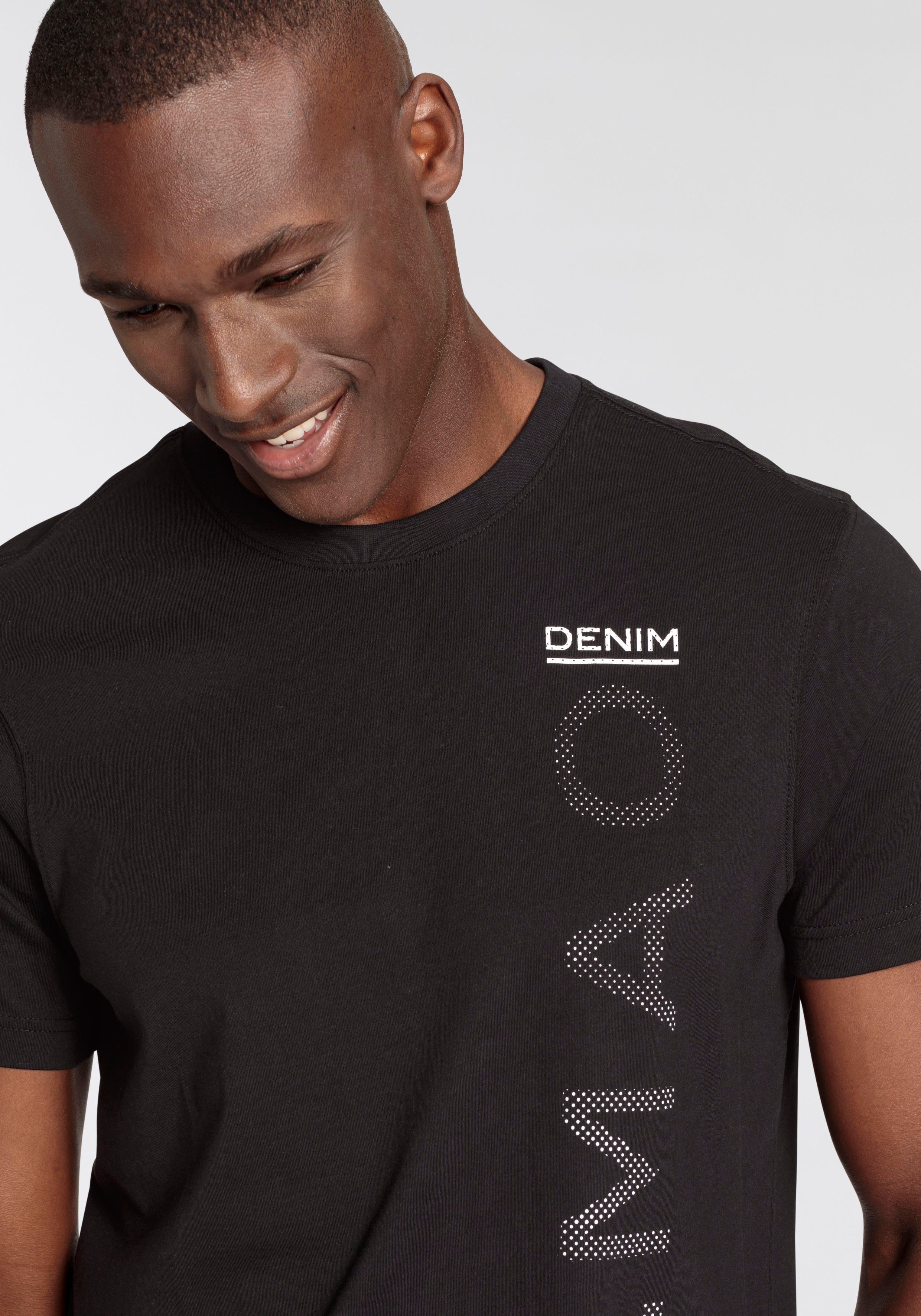 DELMAO T-Shirt Kurzarm, lässiger Print, Rundhalsausschnitt, aus Baumwolle