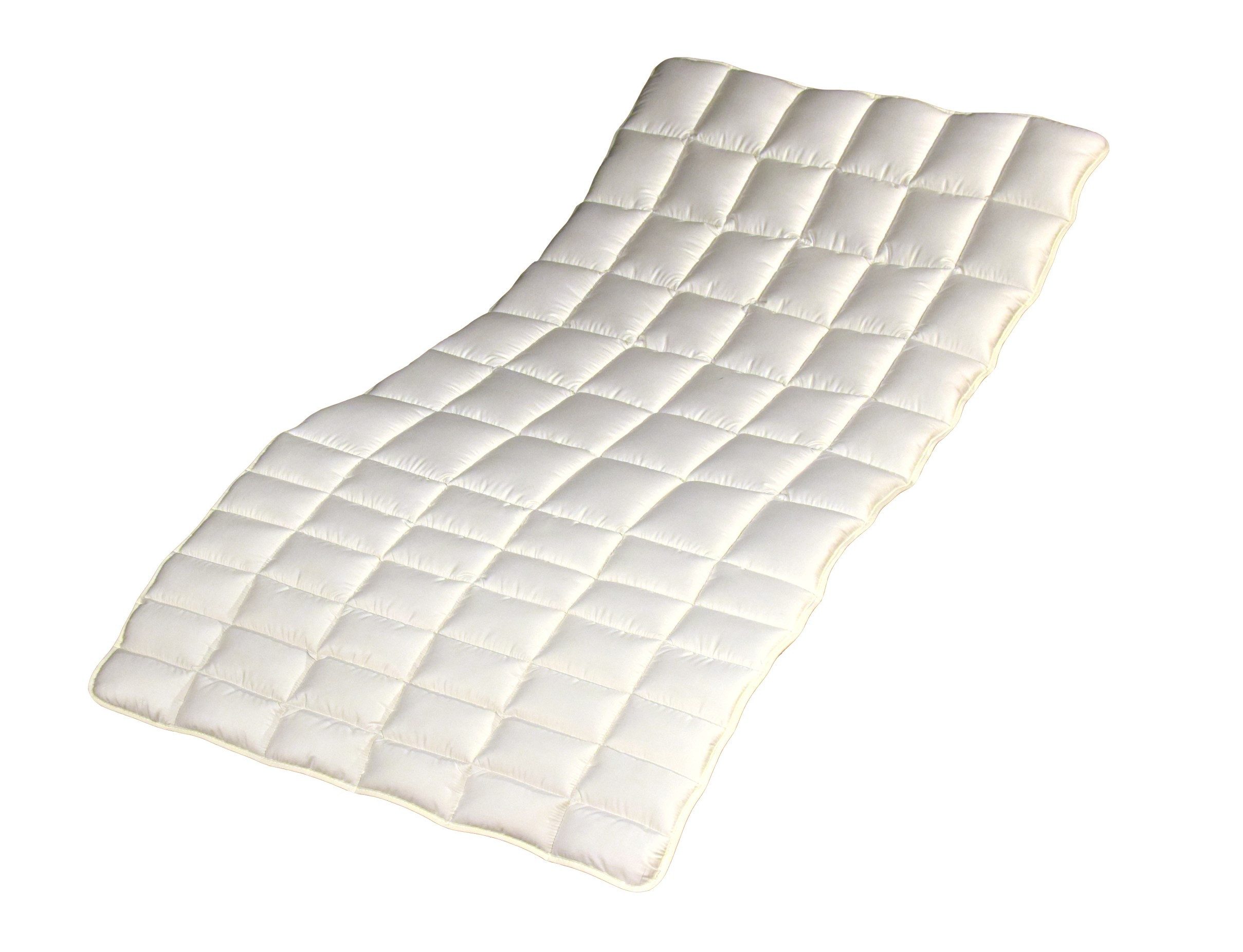 Matratzenauflage Premium Merino-Zirben-Matratzenauflage 90x200 cm Schafwolle 1600 g Garanta, natürlich, atmungsaktiv, beruhigend