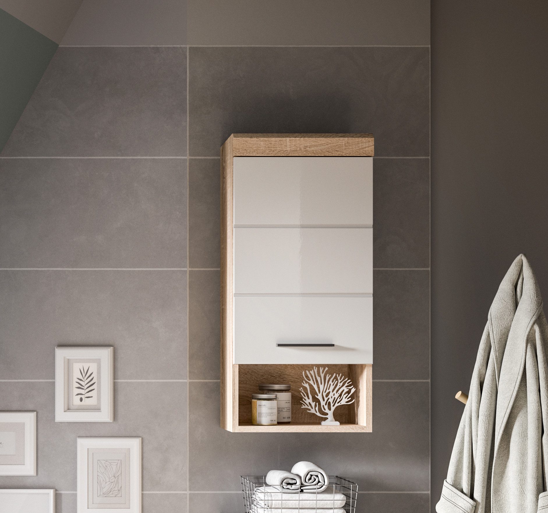 INOSIGN Hängeschrank SIENA, Breite 37cm, 1 Tür, 1 offenes Fächer, 1 Einlege günstig online kaufen