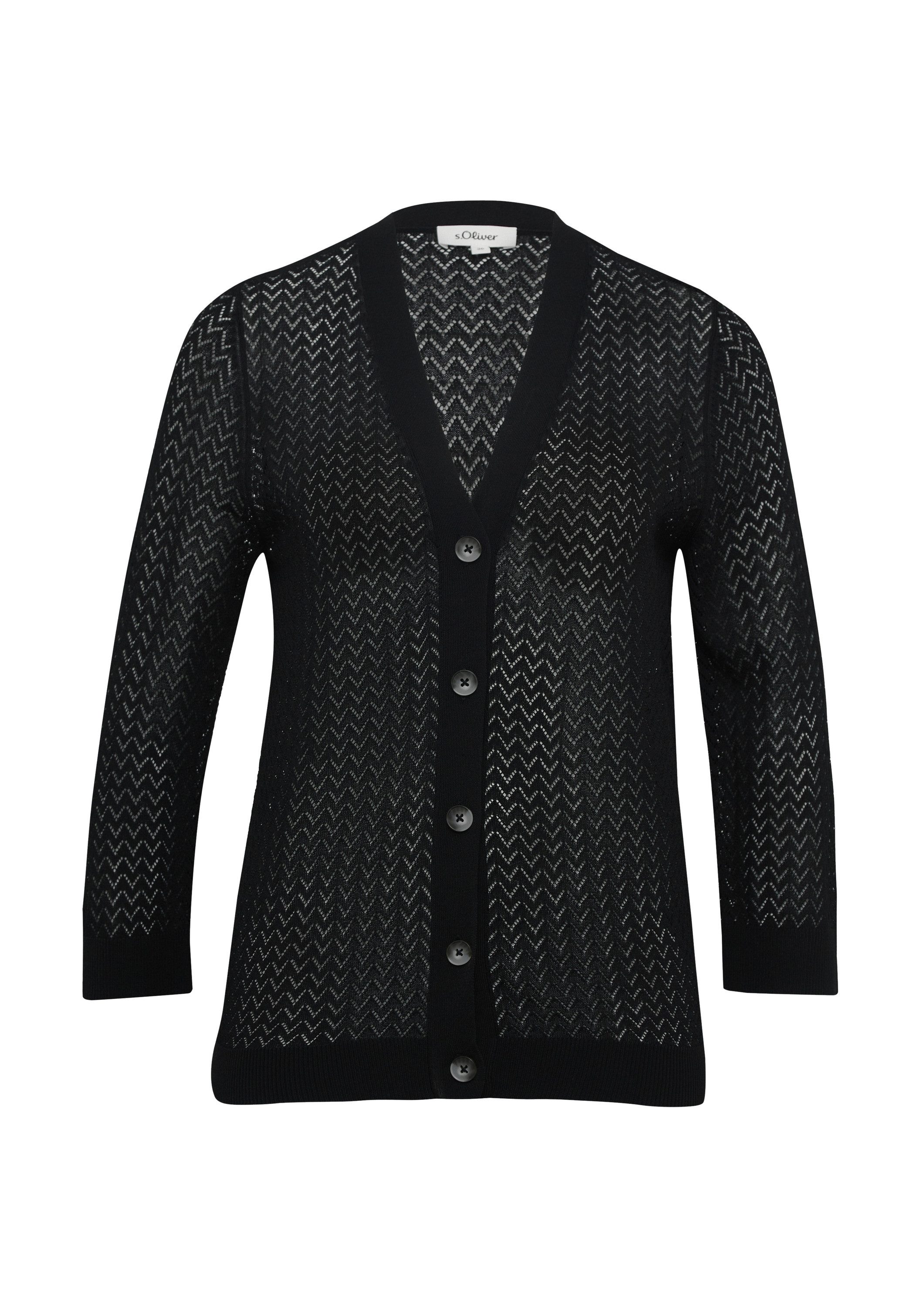s.Oliver Cardigan Strickjacke Ajour-Strickjacke aus Viskosemix günstig online kaufen