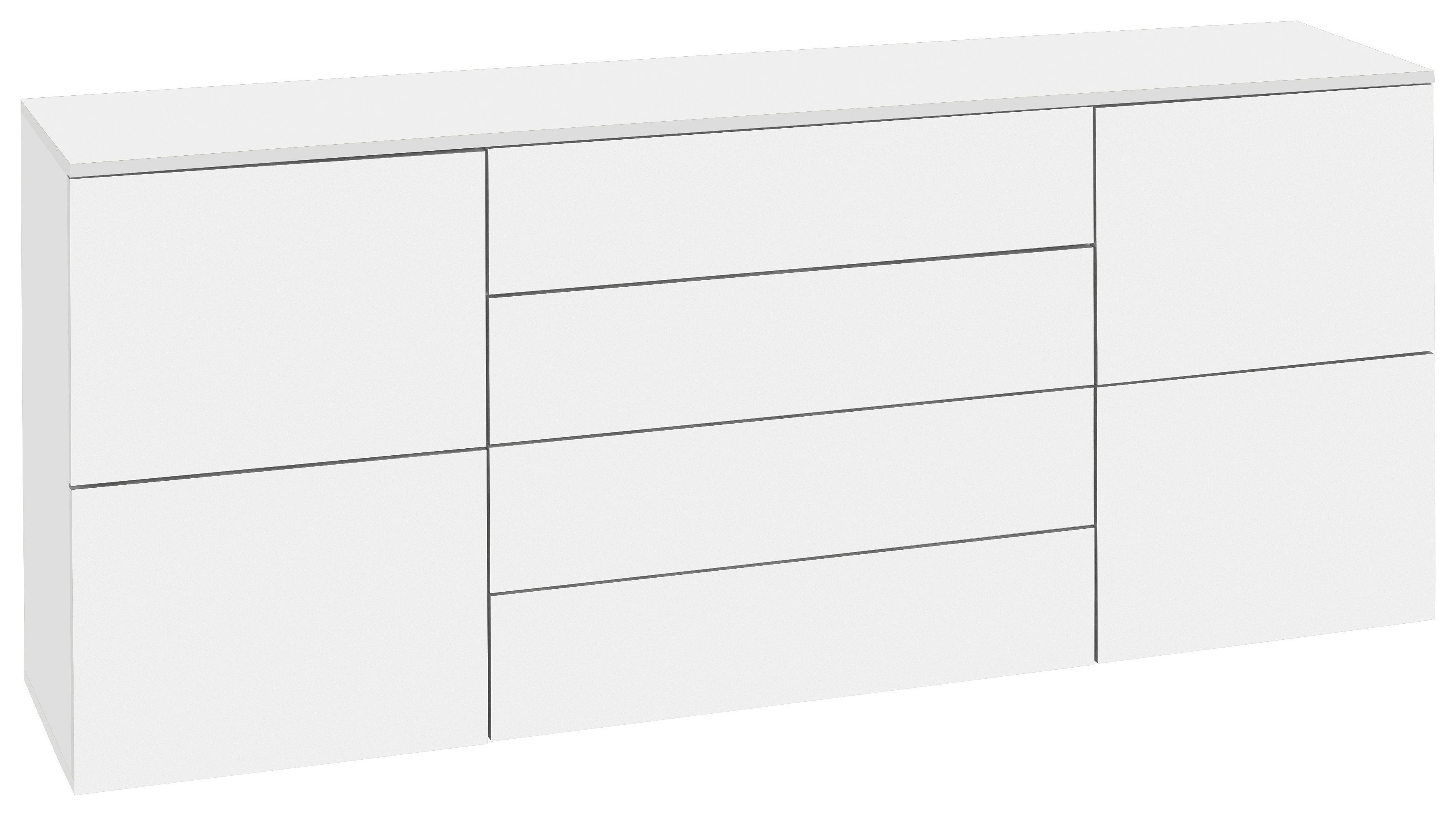 borchardt Möbel Sideboard Rova, Kommode Breite 166 cm, Mit praktischer Push-to-open-Funktion, 4 Türen und 4 Schubkästen