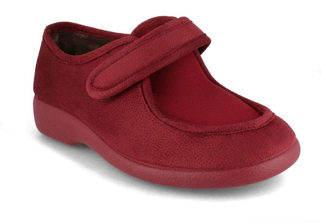 VAROMED Ricardo Damen Klettslipper, bordeaux, florett, hausschuhe Hausschuh wärmeisolierend