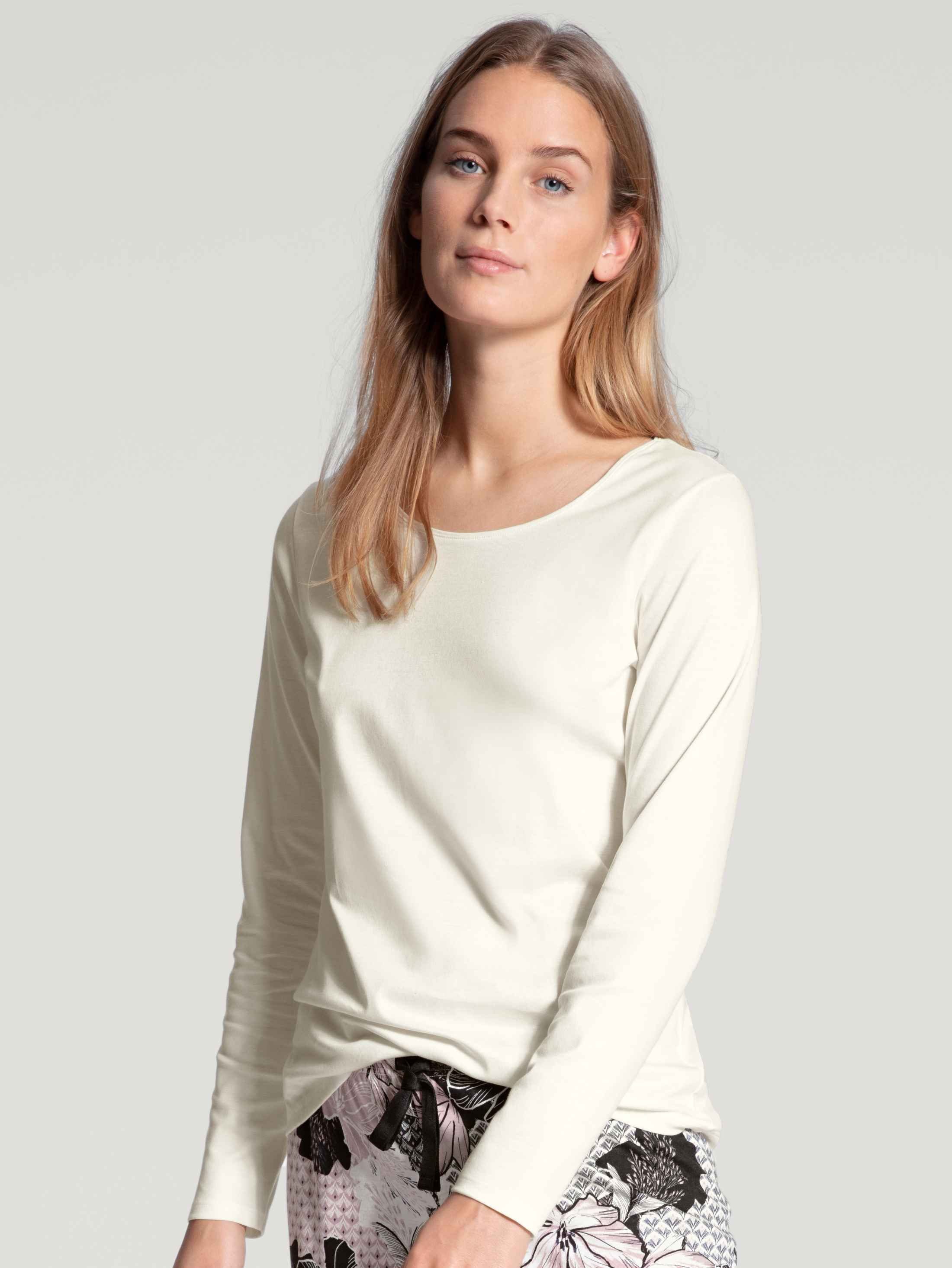 [Zeitraum aufgrund großer Nachfrage verlängert] CALIDA Pyjamaoberteil Langarm-Shirt (1-tlg) star white