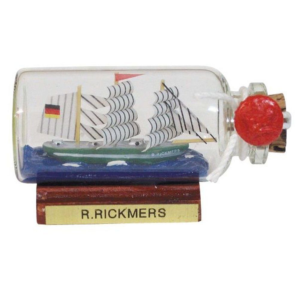 Flaschenschiff in Flasche "Rickmer der Linoows Rickmers", Schiff cm. 6 Mini Buddelschiff, Dekoobjekt