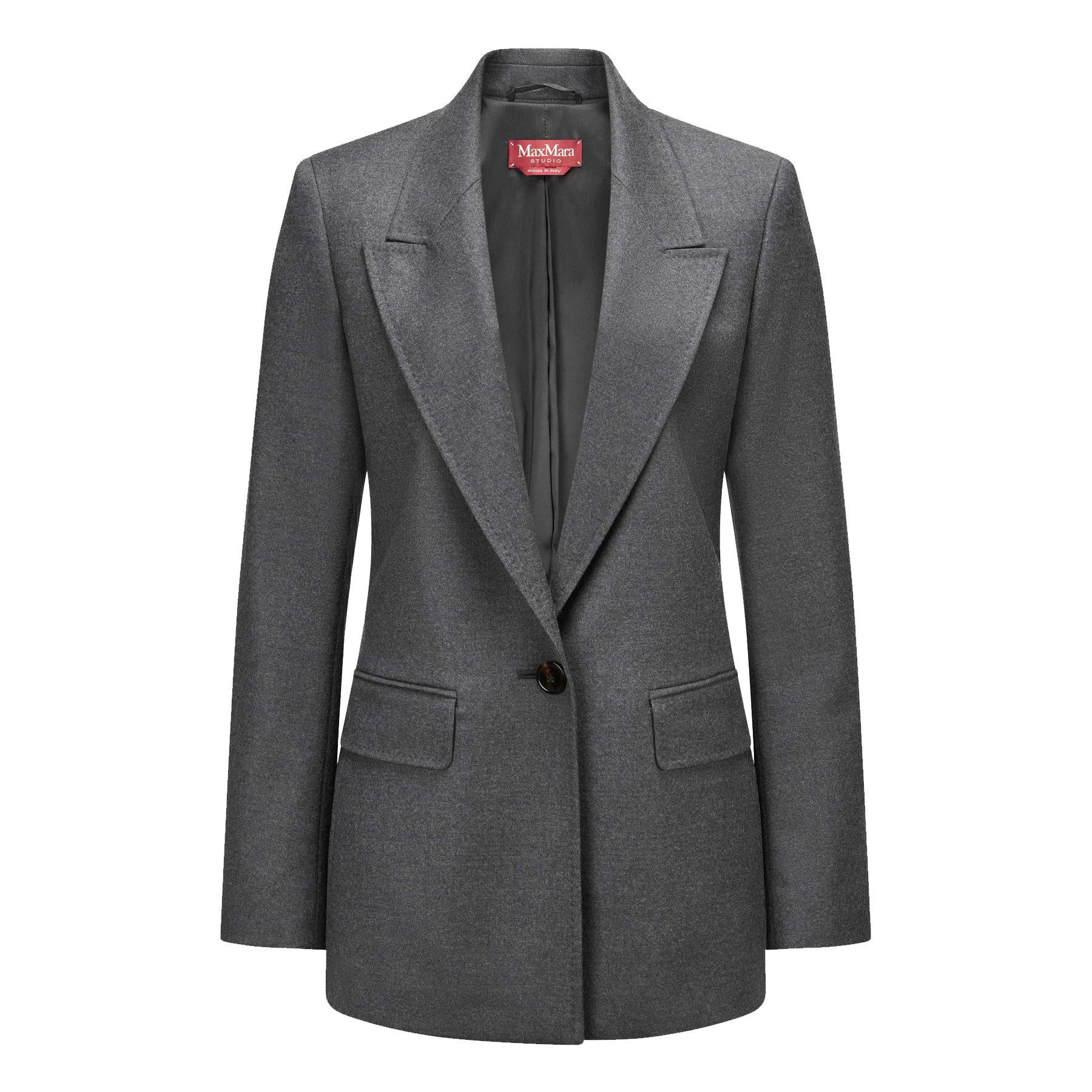 MAX MARA STUDIO Longblazer MAX MARA STUDIO Blazer BOLSENA aus Schurwolle - Grau