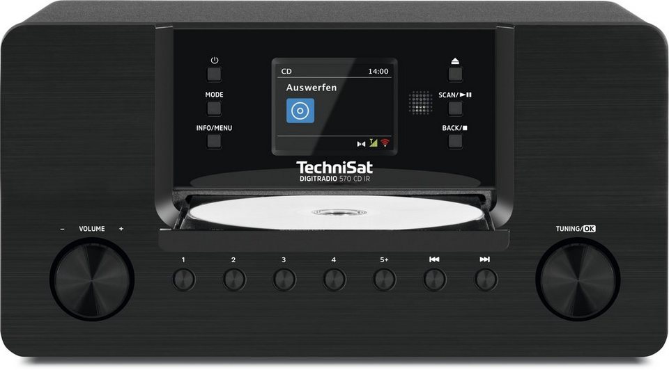 TechniSat DIGITRADIO 570 CD IR Internet-Radio (Digitalradio (DAB), UKW,  Internetradio, 10,00 W, CD-Player mit MP3-Wiedergabe, App-Steuerung, USB,  Favoritenspeicher), Lieferumfang: DIGITRADIO 570 CD IR, Netzteil,  Fernbedienung, Bedienungsanleitung