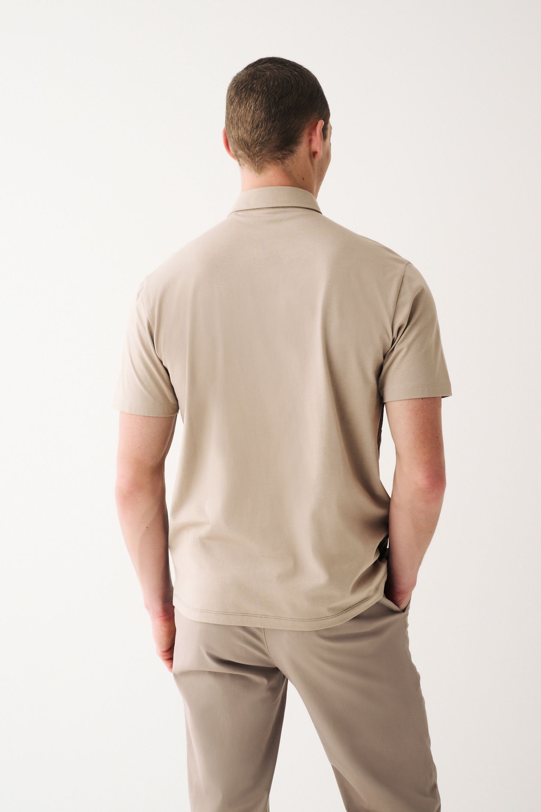 Next Poloshirt (1-tlg) Neutral/Black