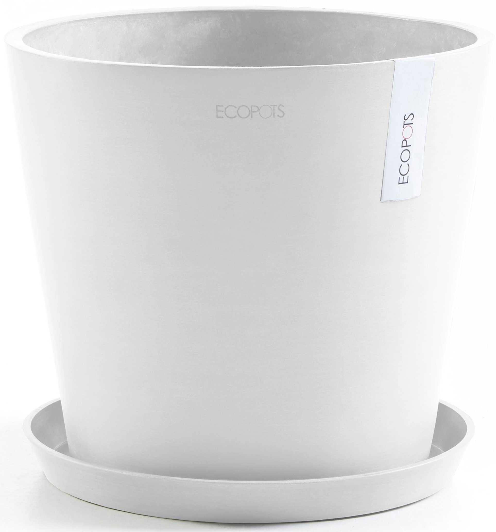 ECOPOTS Blumentopf Amsterdam 30 Weiß, für innen und außen: frostsicher, bruchsicher und lichtbeständig