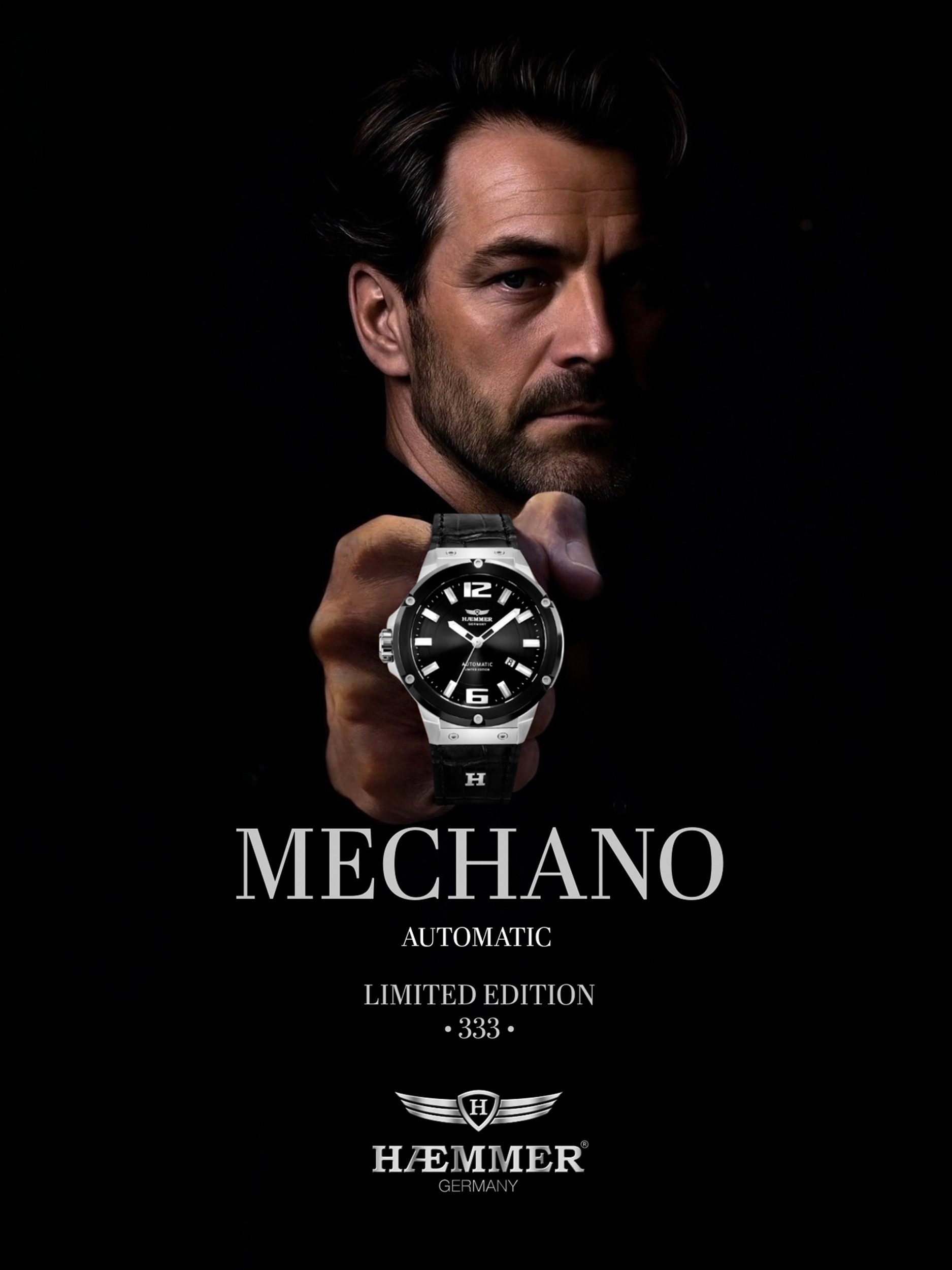 HAEMMER GERMANY Automatikuhr MECHANO MC-003, Armbanduhr, Herrenuhr, Mechanische Uhr, analog, Tag