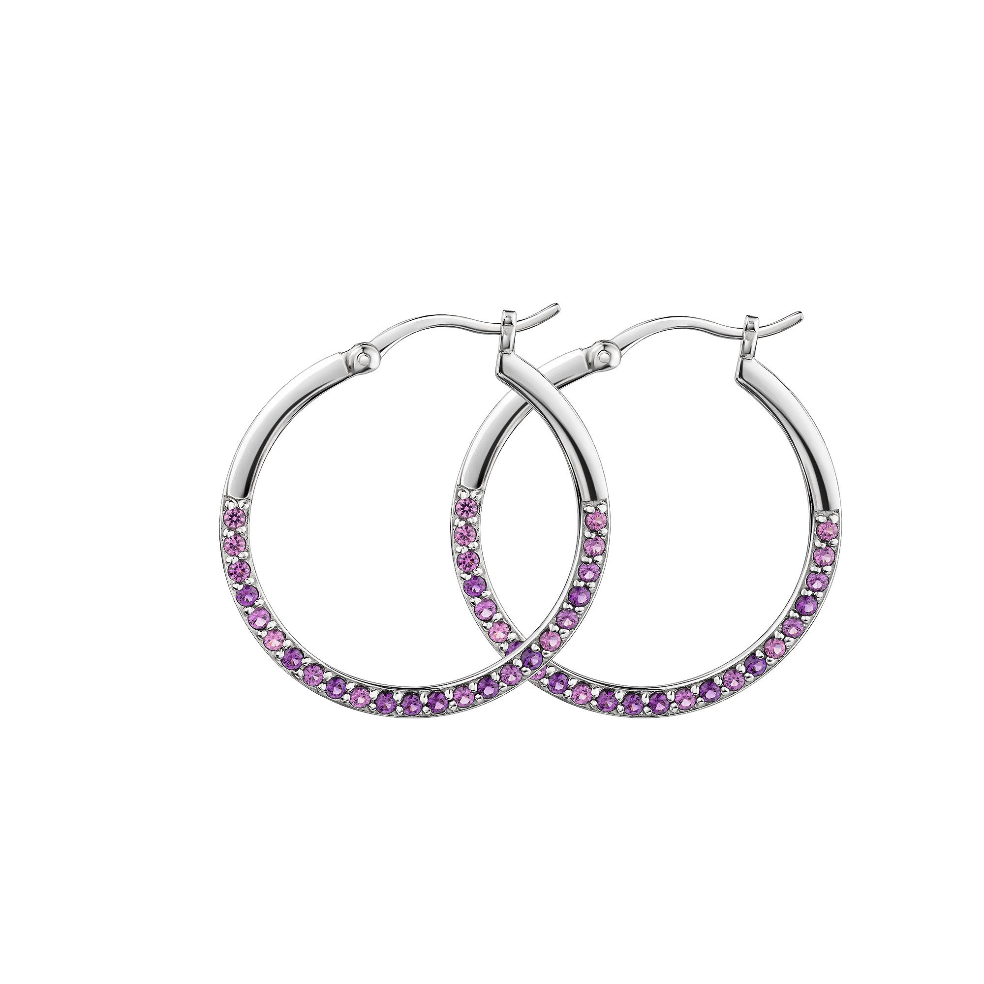 Firetti Paar Creolen Schmuck Geschenk Silber 925 Ohrschmuck Ohrringe, mit Kristallstein (synth)