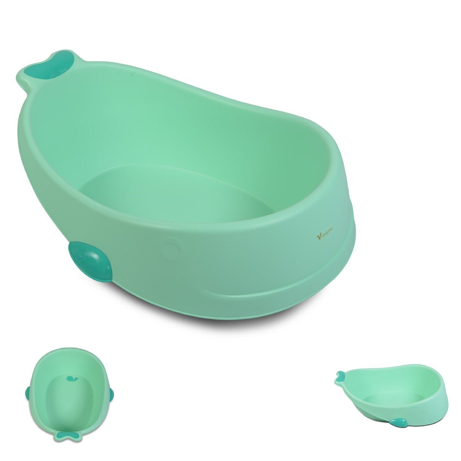 Moni Babybadewanne Babybadewanne Zanzibar, platzsparend, Wasserablauf, sehr bequem, ab Geburt türkis