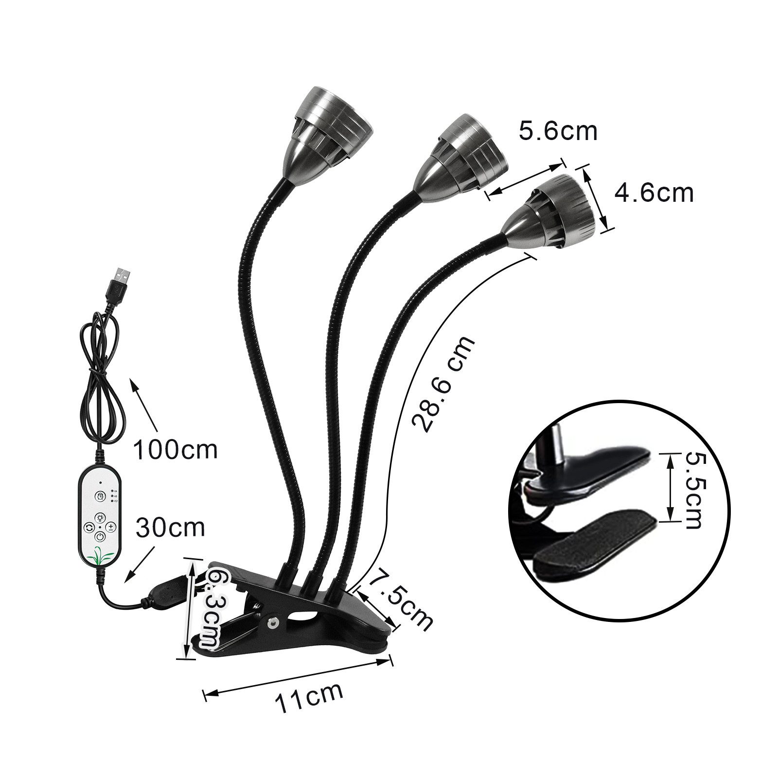 MUPOO Pflanzenlampe Vollspektrum Wachstumslampen Auto Timer,USB günstig online kaufen