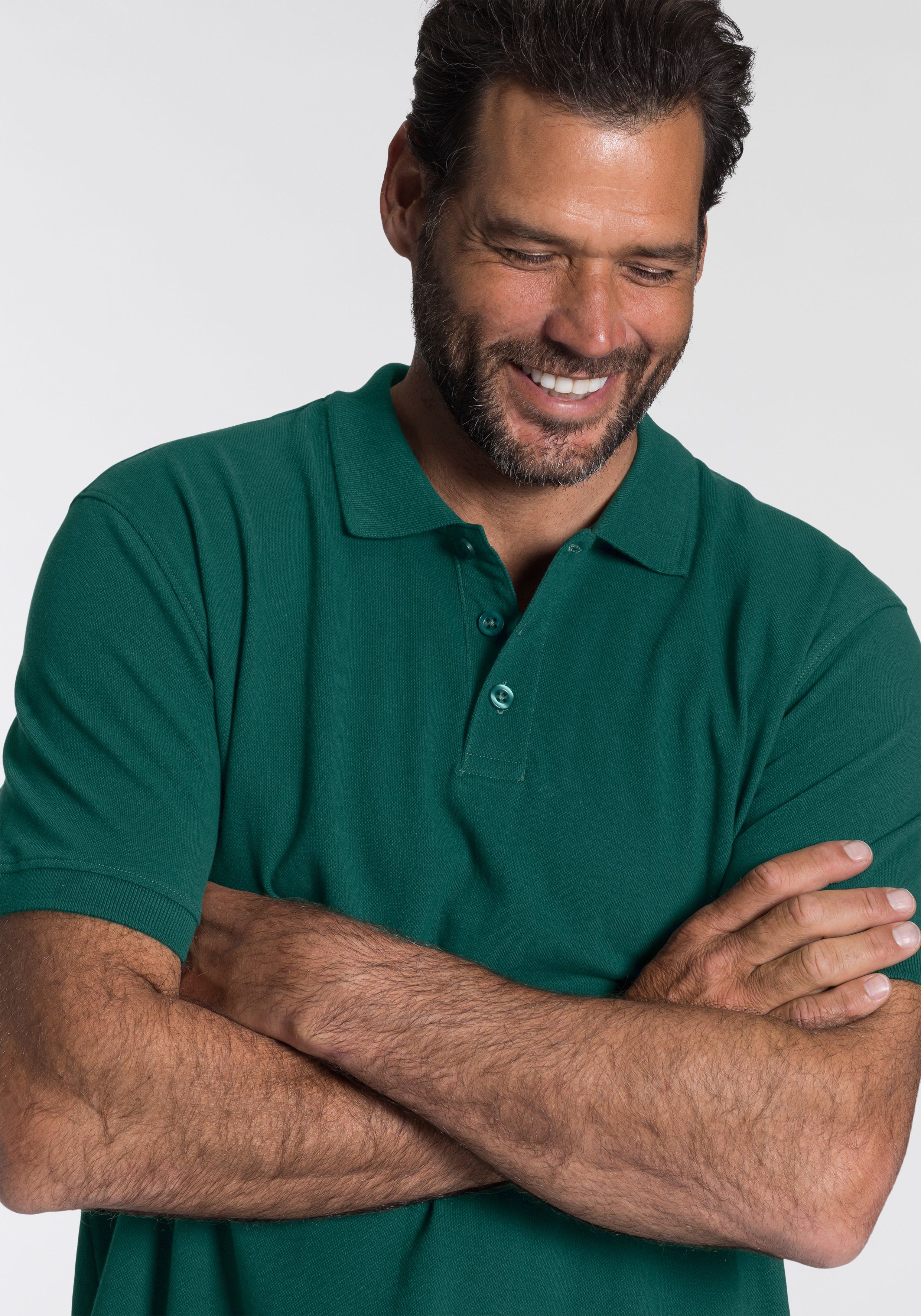 Man's World Poloshirt Kurzarm, lockere Passform, unifarben – Bild 4 von 5