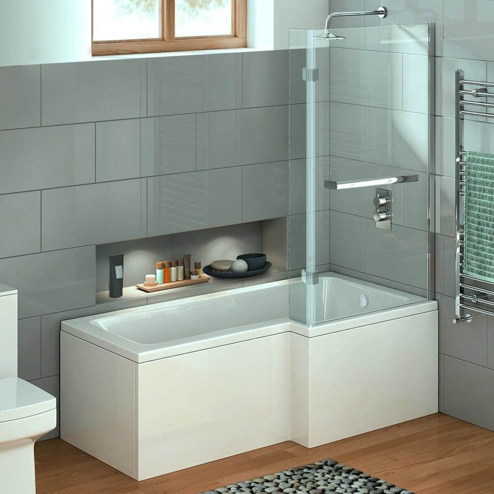 HOME DELUXE Badewanne ELARA, 170 x 85 x 53 Badewanne mit Dusche, inkl. Duschabtrennung & Zubehör