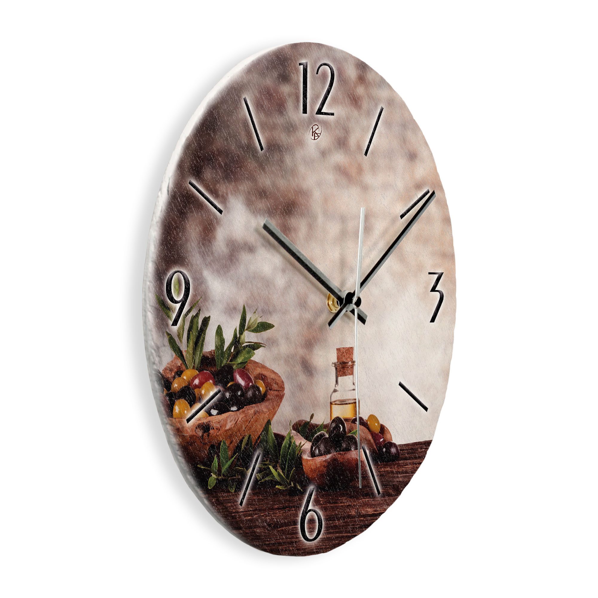 Kreative Feder Wanduhr Wanduhr „Bunte Oliven“ günstig online kaufen