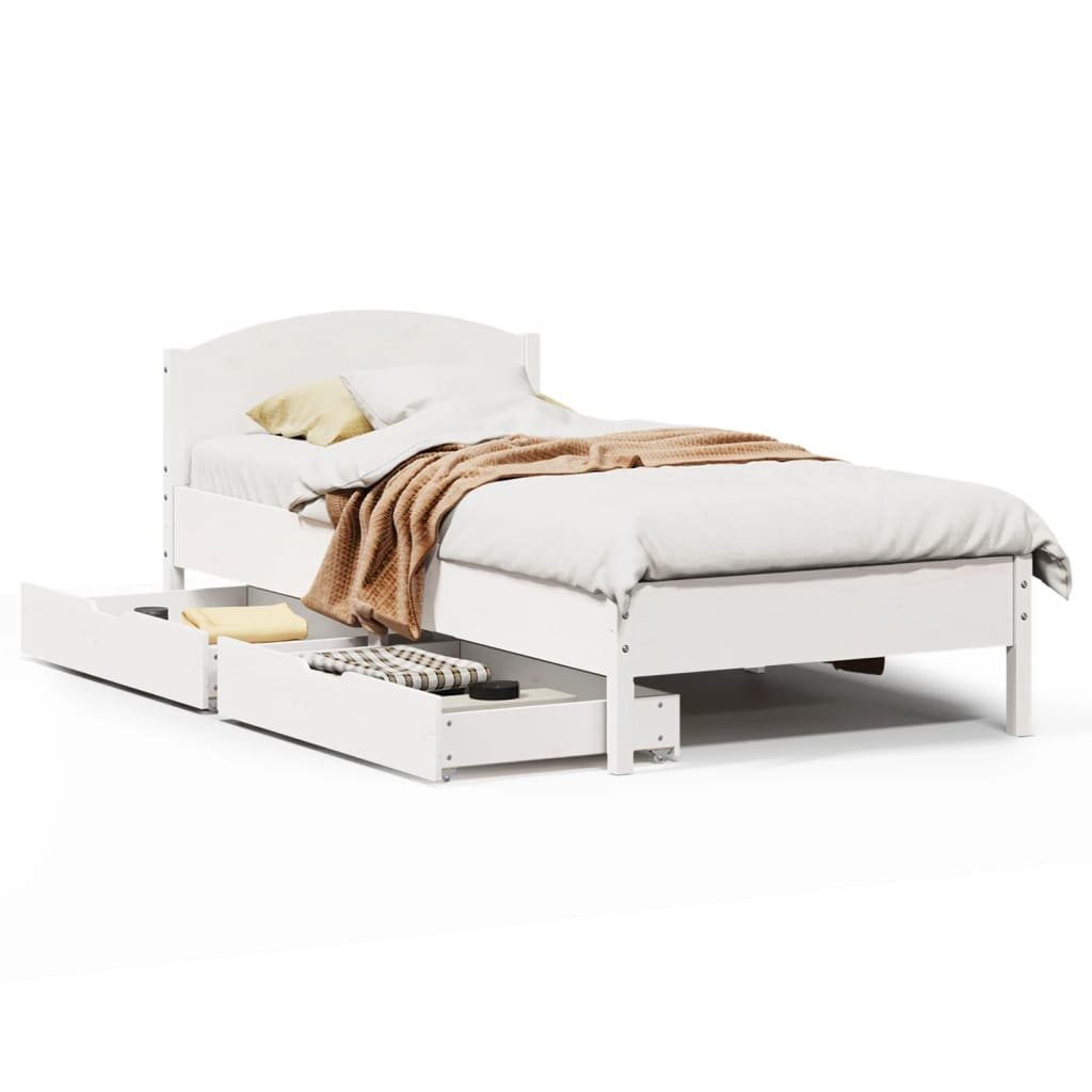 vidaXL Bett Massivholzbett ohne Matratze Weiß günstig online kaufen