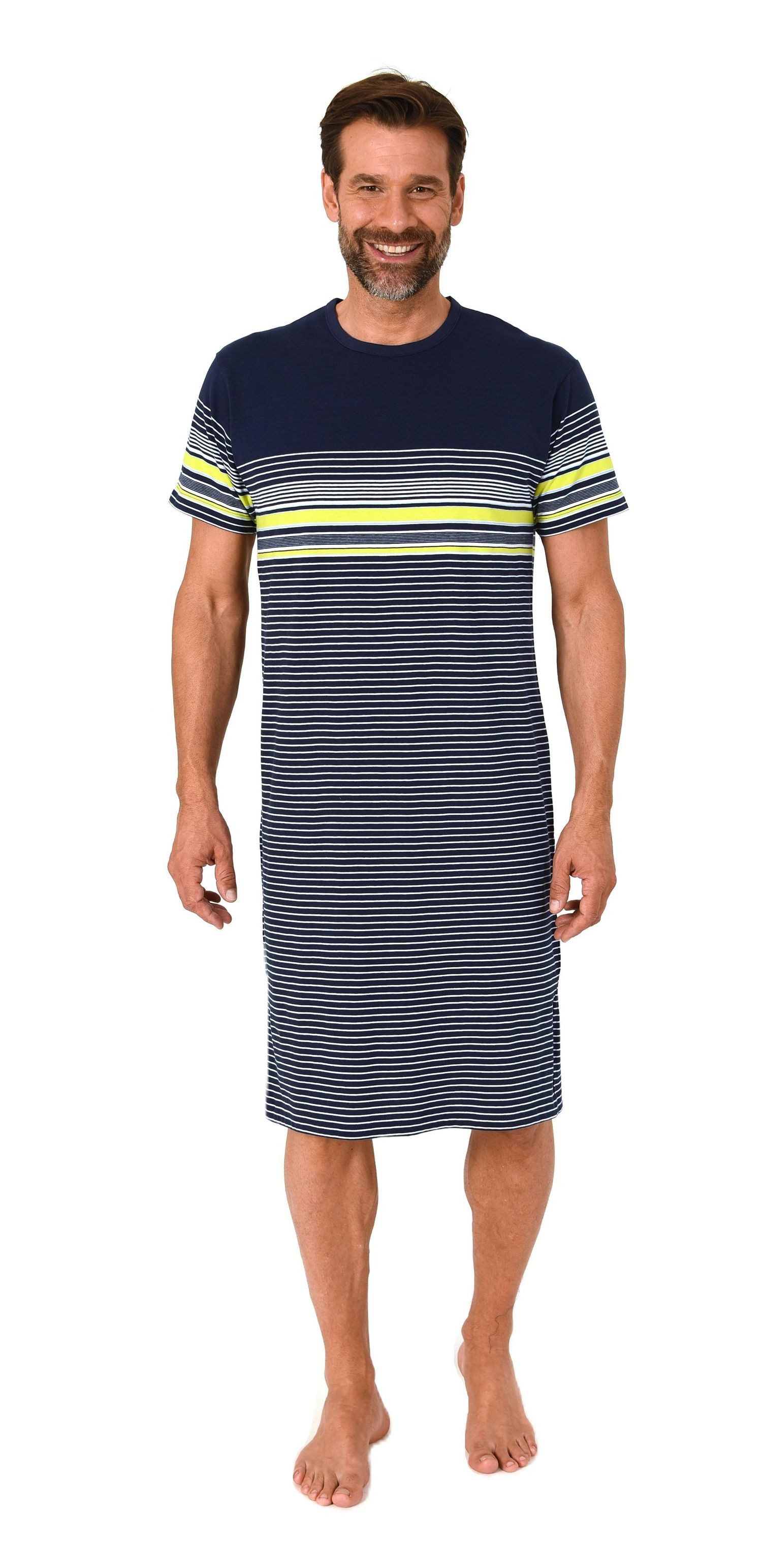 Normann Pyjama Normann Herren kurzarm Nachthemd in Streifenoptik - auch in günstig online kaufen