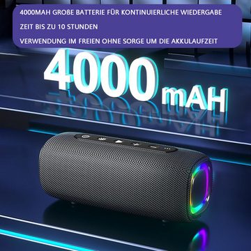 Welikera, 5.3 Bluetooth 4000mAh IPX6 wasserdichter Dual-Lautsprecher Bluetooth-Lautsprecher