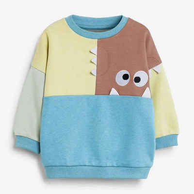 suebidou Sweatshirt Jungen Cartoon Colorblock Pullover mit witziger Farbkombination Color Block Farbkombination