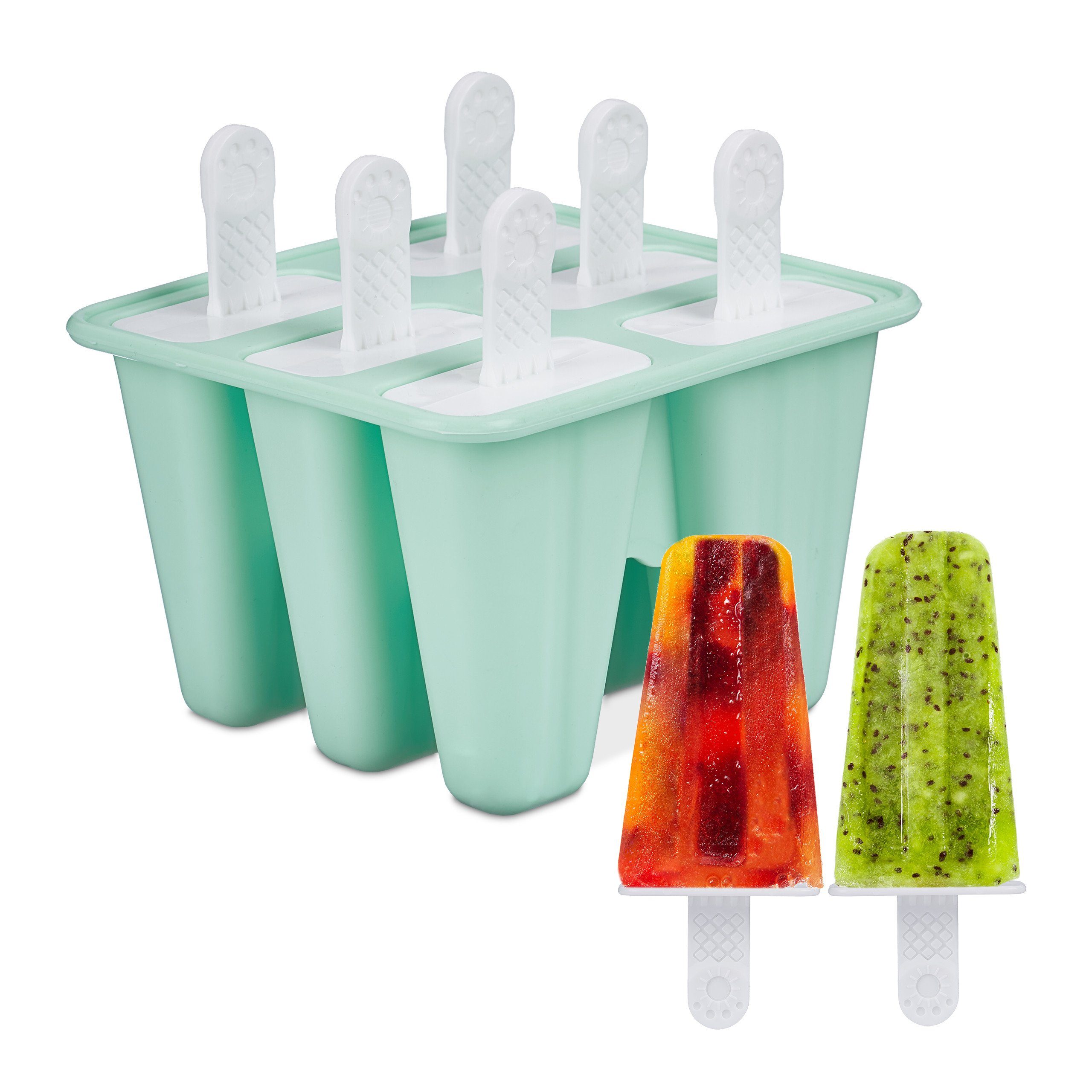 relaxdays Eisform 6 Eisformen aus Silikon, (6-tlg)