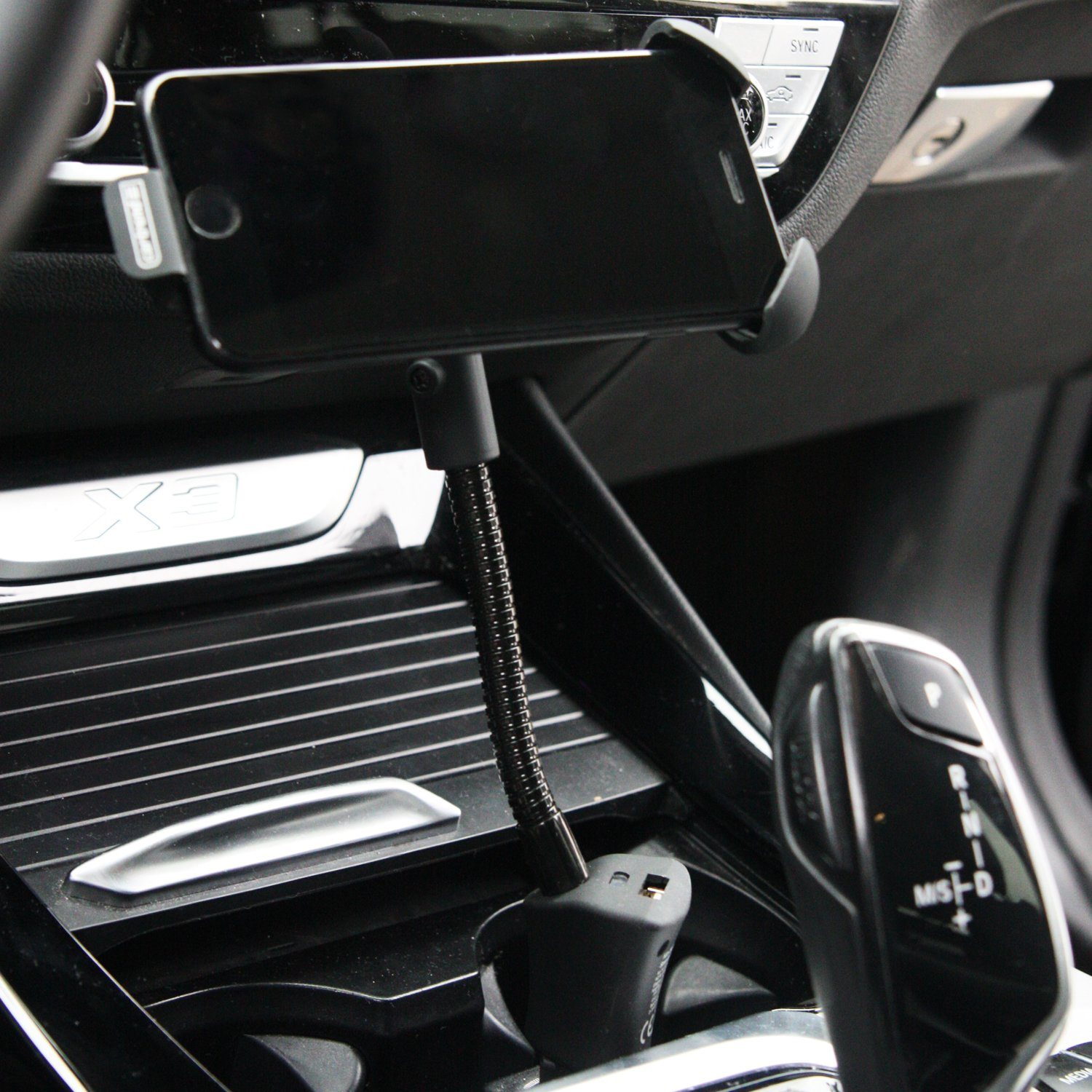 Cartrend Handy-Halterung KFZ-Halterung Ladegerät Smartphone MP3-Player, (Lademöglichkeit über USB-Port, Schwanenhals, für Smartphone bis 5,4)