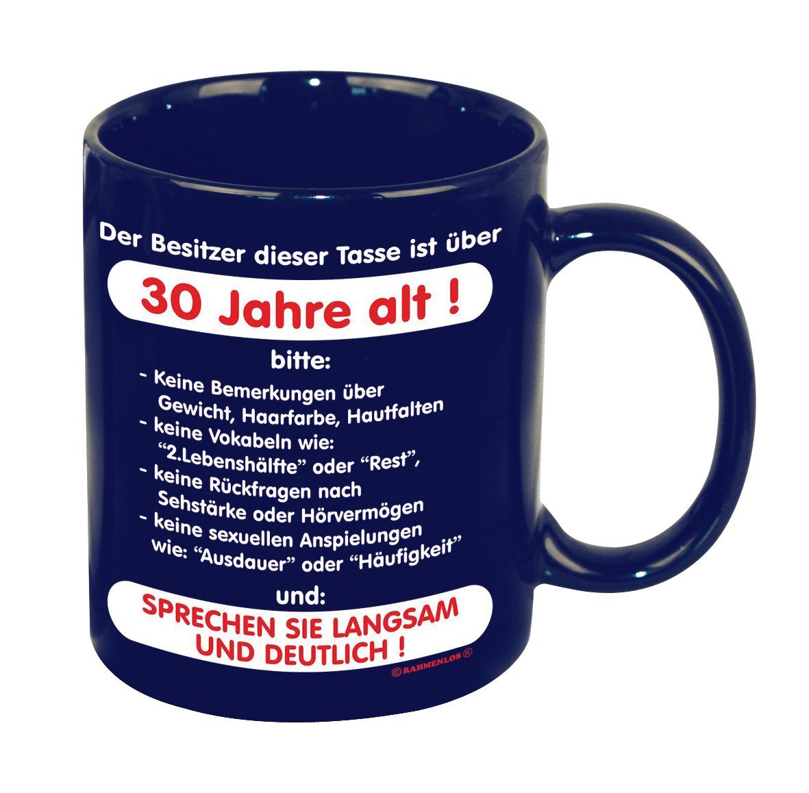 Rahmenlos Tasse 30 Jahre alt! Tasse