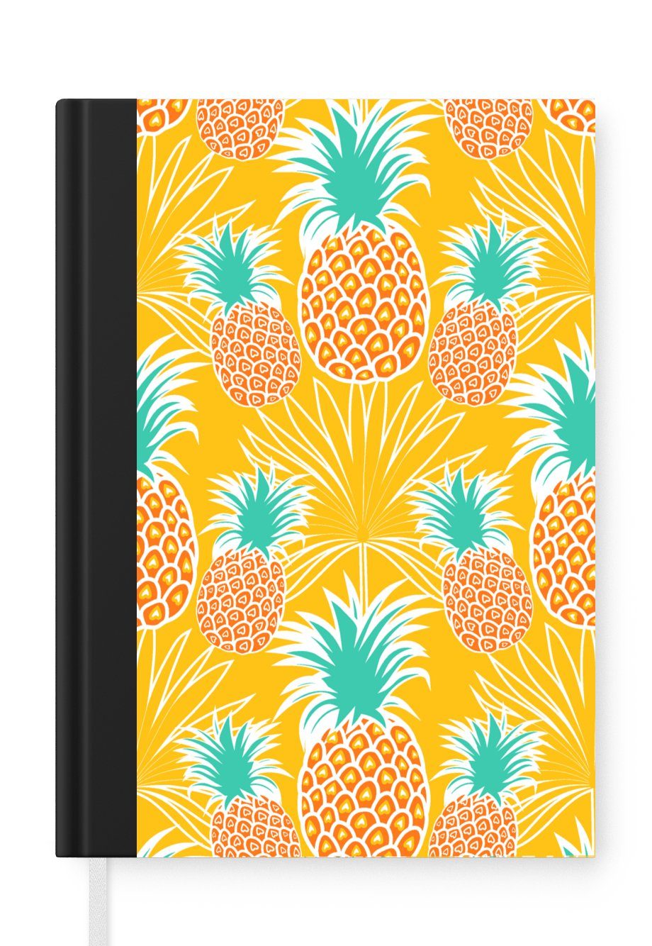 MuchoWow Notizbuch Dschungel - Ananas - Obst - Design, Journal, Merkzettel, Tagebuch, Notizheft, A5, 98 Seiten, Haushaltsbuch