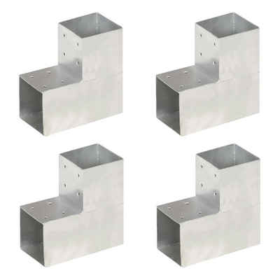 vidaXL Zaunpfosten Pfostenverbinder 4 Stk. L-Form Verzinktes Metall 101 x 101 mm, (4-St)