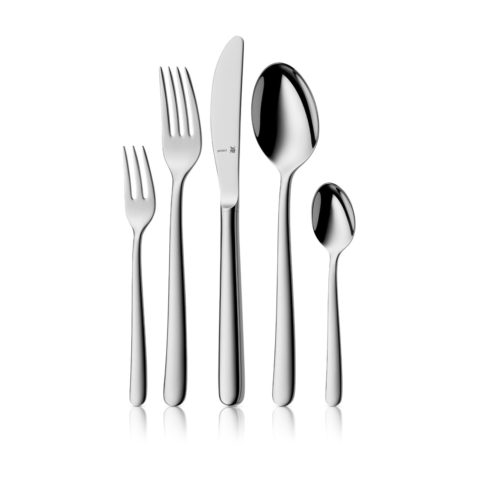WMF Besteck-Set Kult Plus, ergonomisch perfekt in der Hand, geschmiedete Klingen (66-tlg), 12 Personen, Cromargan® Edelstahl Rostfrei, spülmaschinenfest für eine schnelle Reinigung, poliert