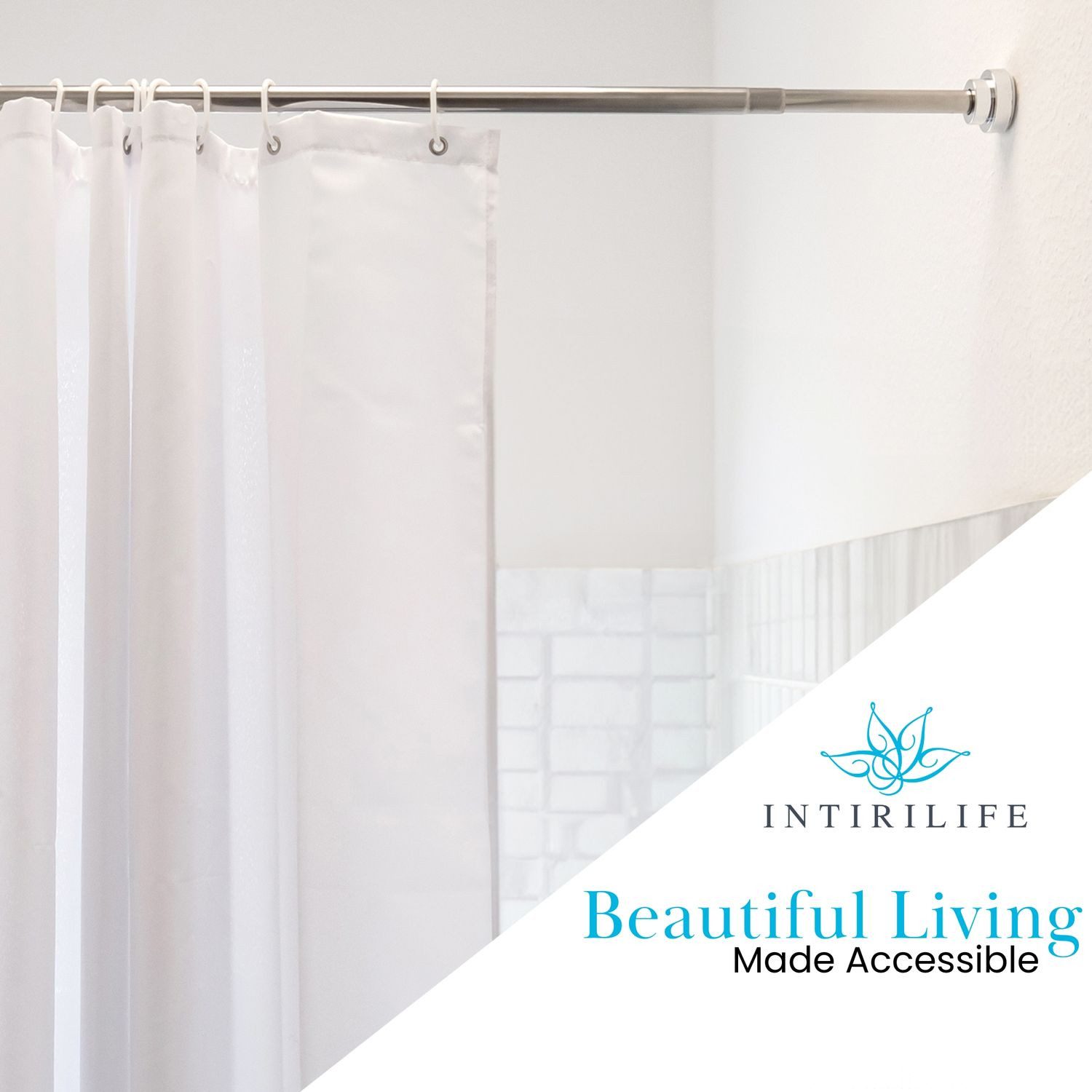 Intirilife Duschvorhangstange, Ø 1.8 mm, geklemmt, Edelstahl, Teleskop Dusc günstig online kaufen