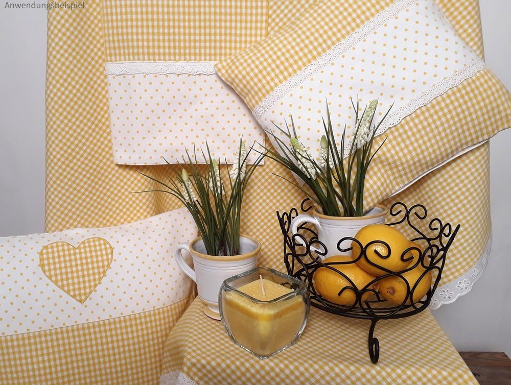 matches21 HOME & HOBBY Kochschürze Latzschürzen HANNE Landhaus Herz in gelb günstig online kaufen