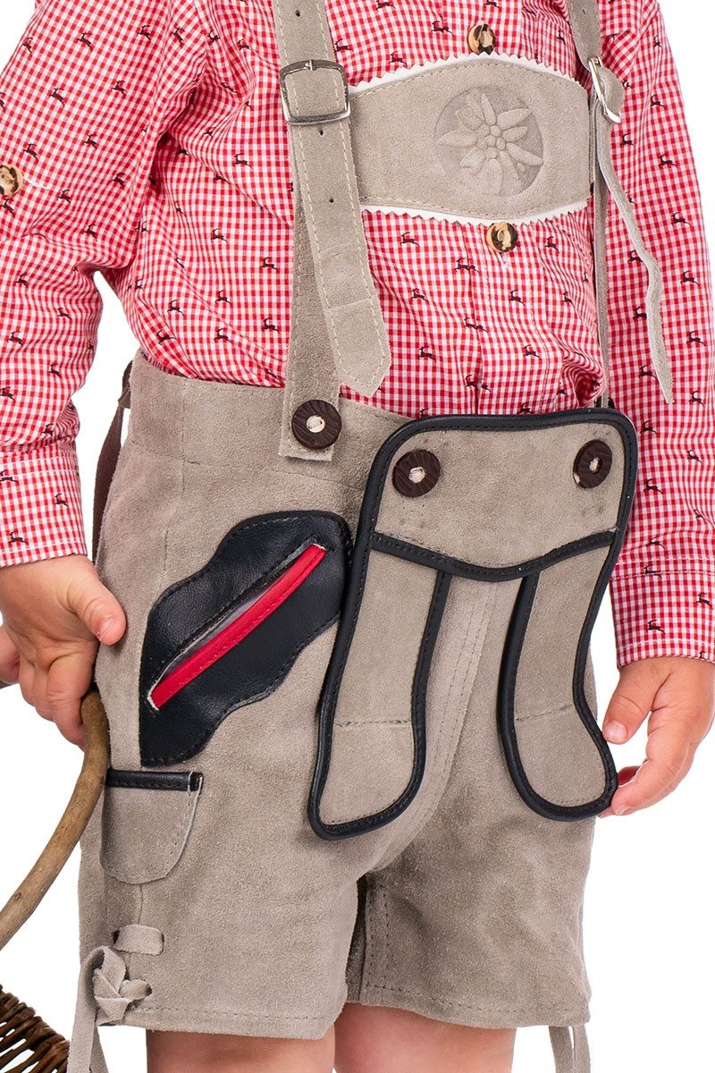 Isar-Trachten Lederhose Lederhose Kinder - JASCHA - grau