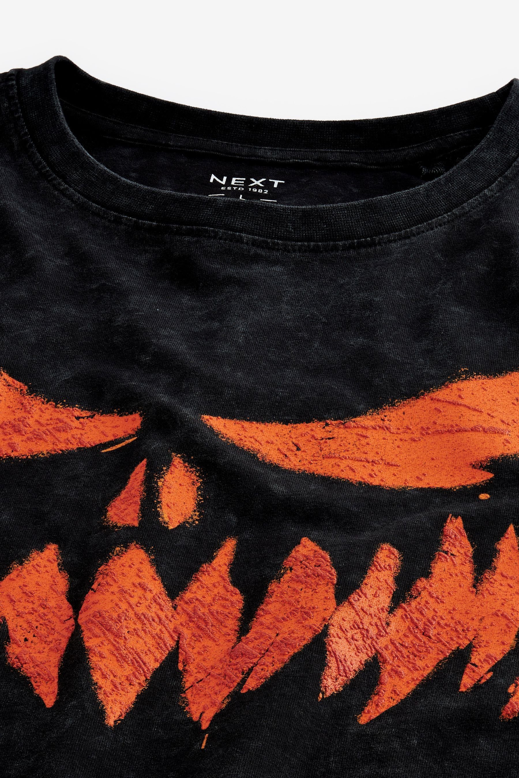 Black Pumpkin Face Halloween-T-Shirt Print-Shirt Next (1-tlg)