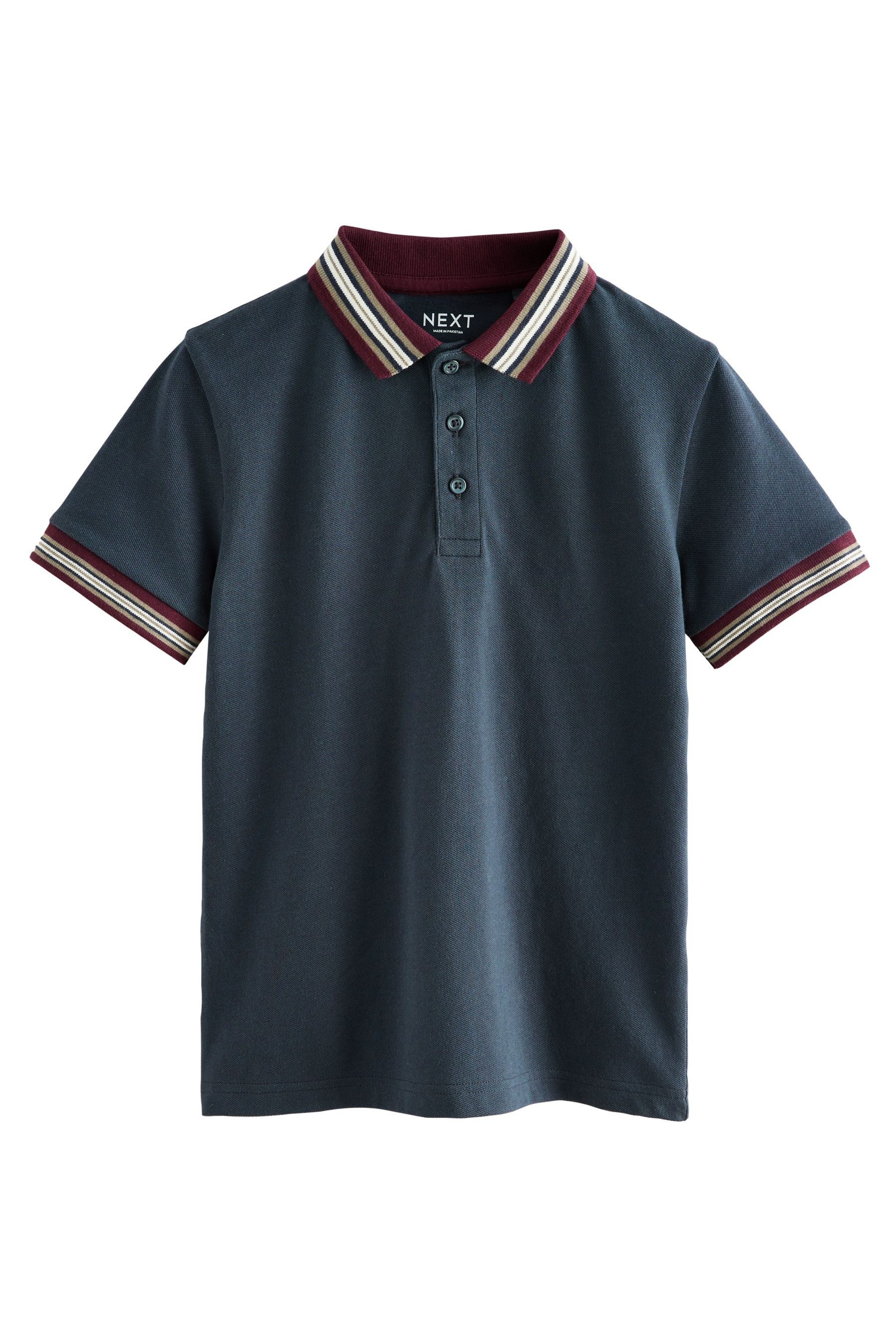 Poloshirt Kurzärmeliges Poloshirt mit gestreiften Kragen