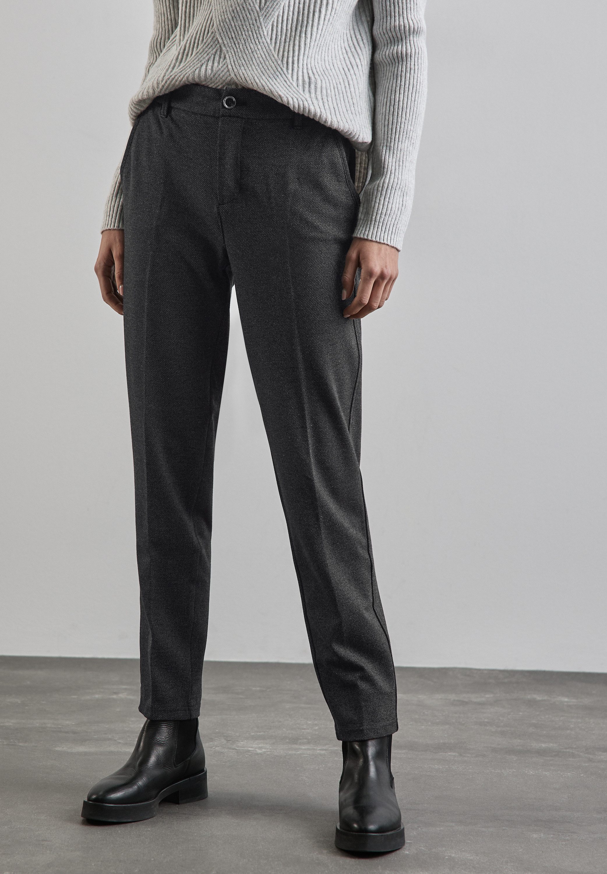 STREET ONE Chinohose QR Style Chine Diago im Melange-Look günstig online kaufen