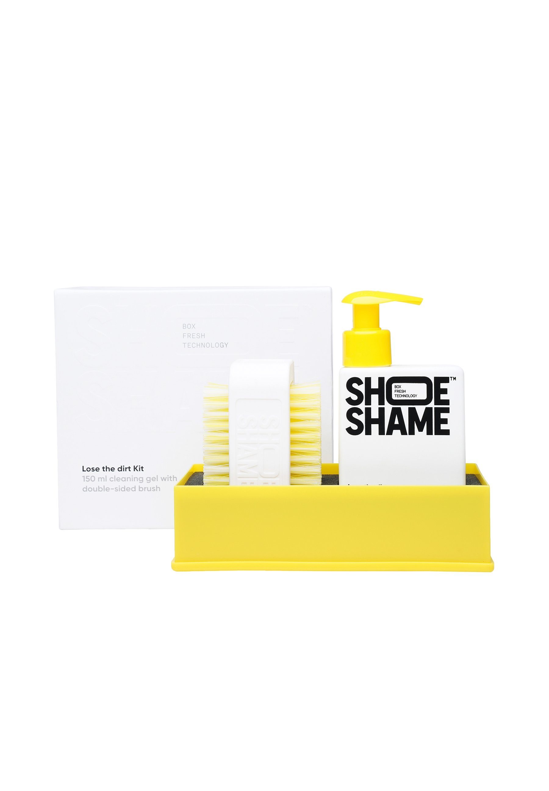 Shoe Shame Lose The Dirt Kit Schuhcreme (Set, Schuhputzset), Entfernt Flecken und Schmutz. Kombination aus Renigungsgel und Bürste.