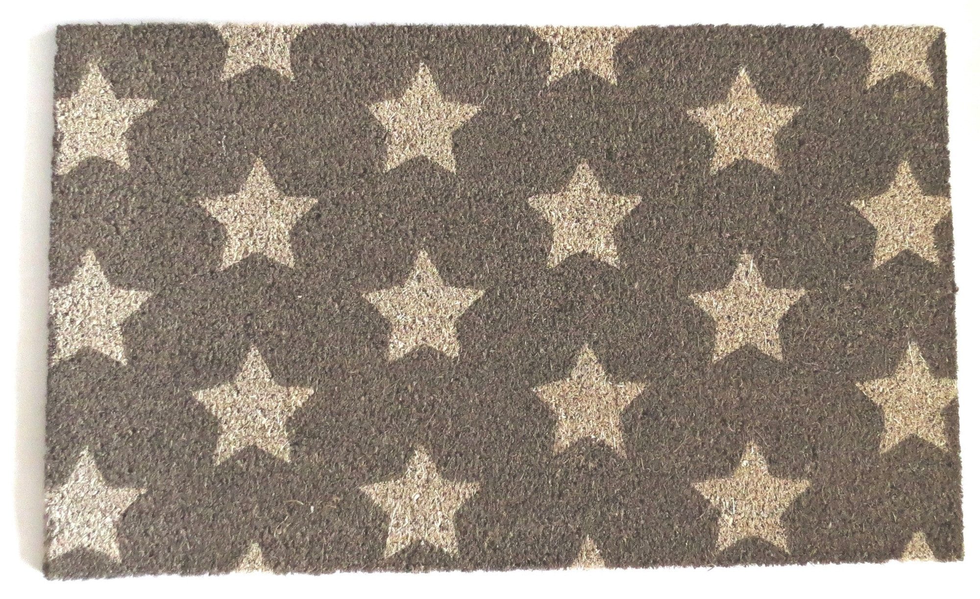 Clayre & Eef Fußmatte Fußmatte Shabby Chic Sterne Grau Blau 75 cm, Höhe: 2 mm