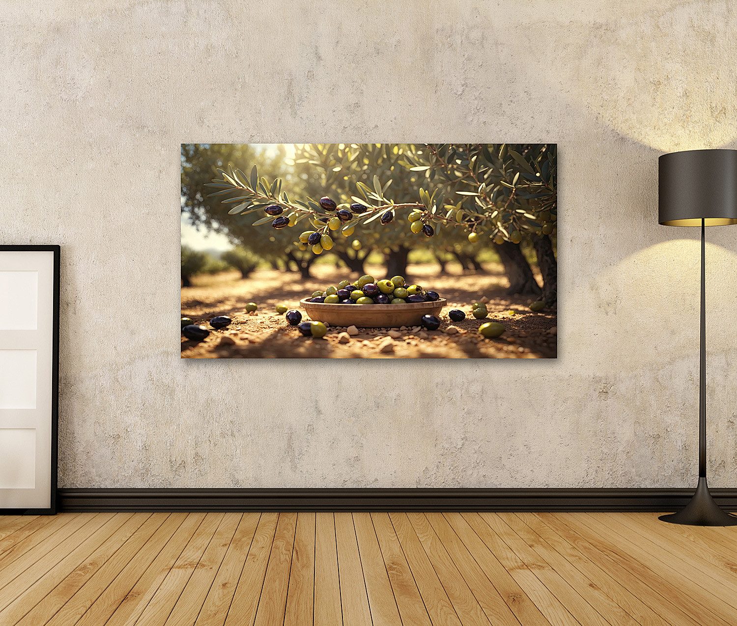 islandburner Leinwandbild Köstliche Oliven Malerischer Olivenhain günstig online kaufen
