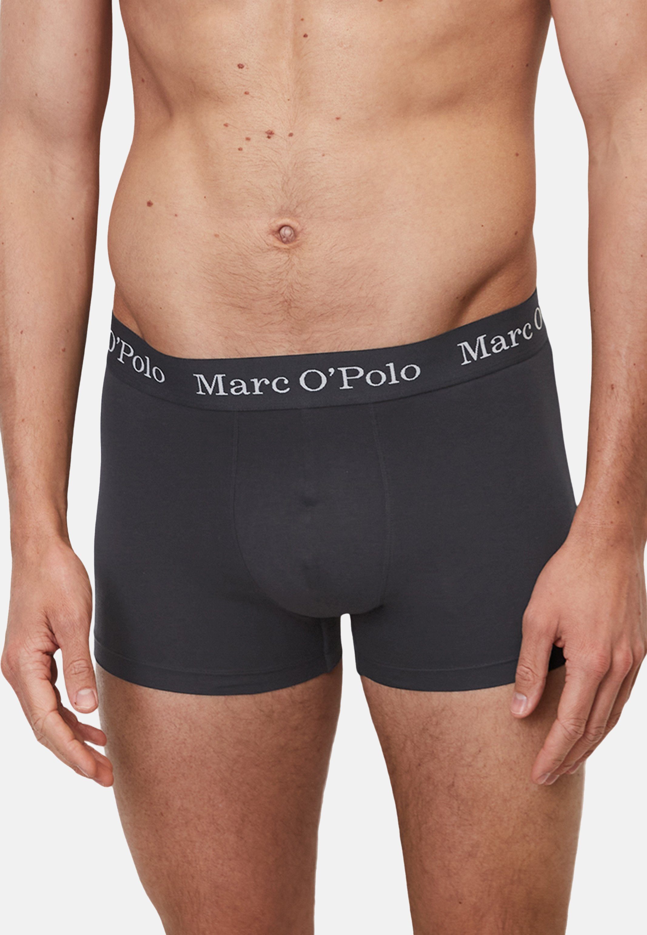 Marc O'Polo Retro Boxer 3er - Pant 3-St) Baumwolle Long Black/Navy/Grey Eingriff Organic - Pack / (Spar-Set, Elements Ohne Melange Short - Cotton