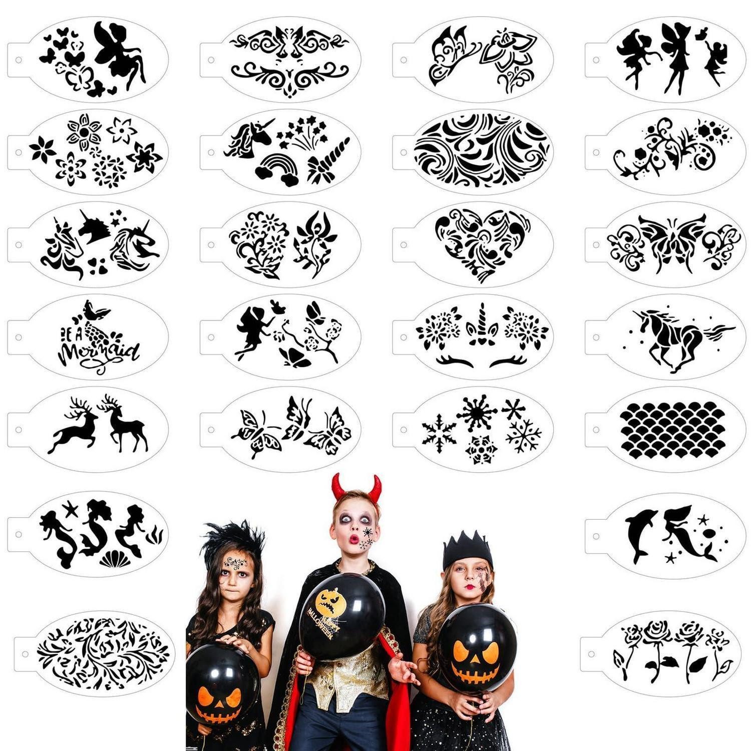 LuxusKollektion Kindertattoo Gesichtsmalschablonen 24-teilig