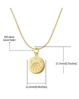 Made by Nami Kette mit Anhänger 925 Sterling Silber filigrane Halskette Silber oder Gold Auge, für Frauen & Mädchen Geschenk-Idee inkl. Geschenkbox