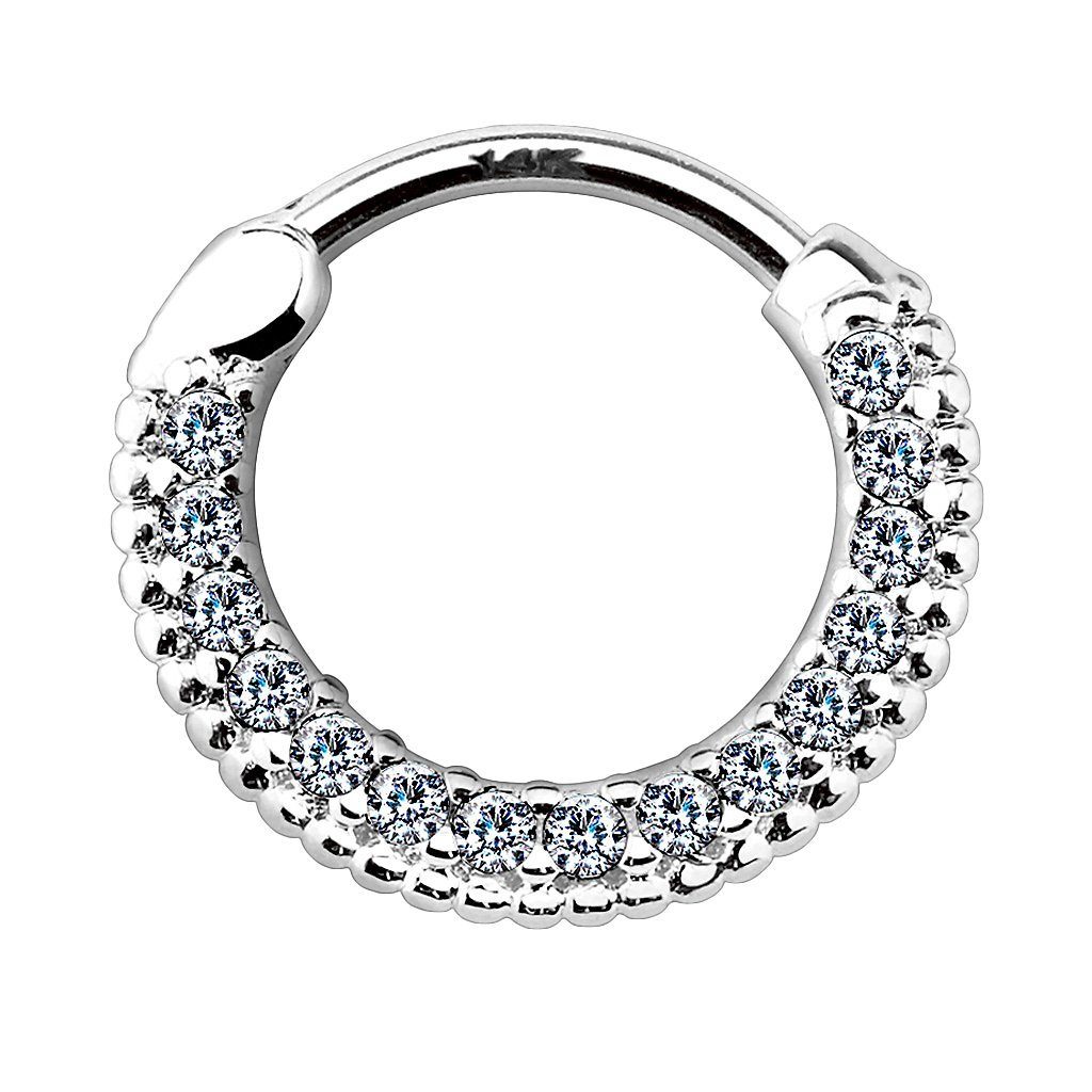 Taffstyle Nasenpiercing »Piercing Ring Strass Kristall 585 Gold 14 Karat«, Segment Clicker
