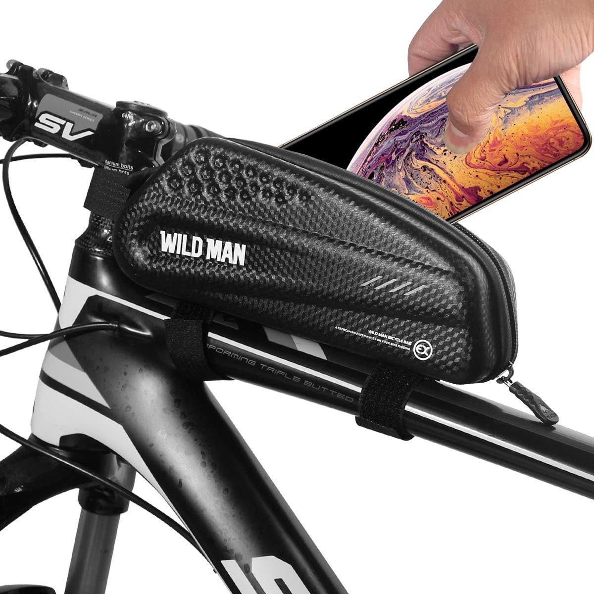 HEYHIPPO Fahrradrucksack wasserdichte, Lenkertasche, dreieckige Tasche, (1,2 l, regenfeste Hartschalen-Fahrradsatteltasche für Mountainbike), Rennrad, 251 x 90 x 100 mm