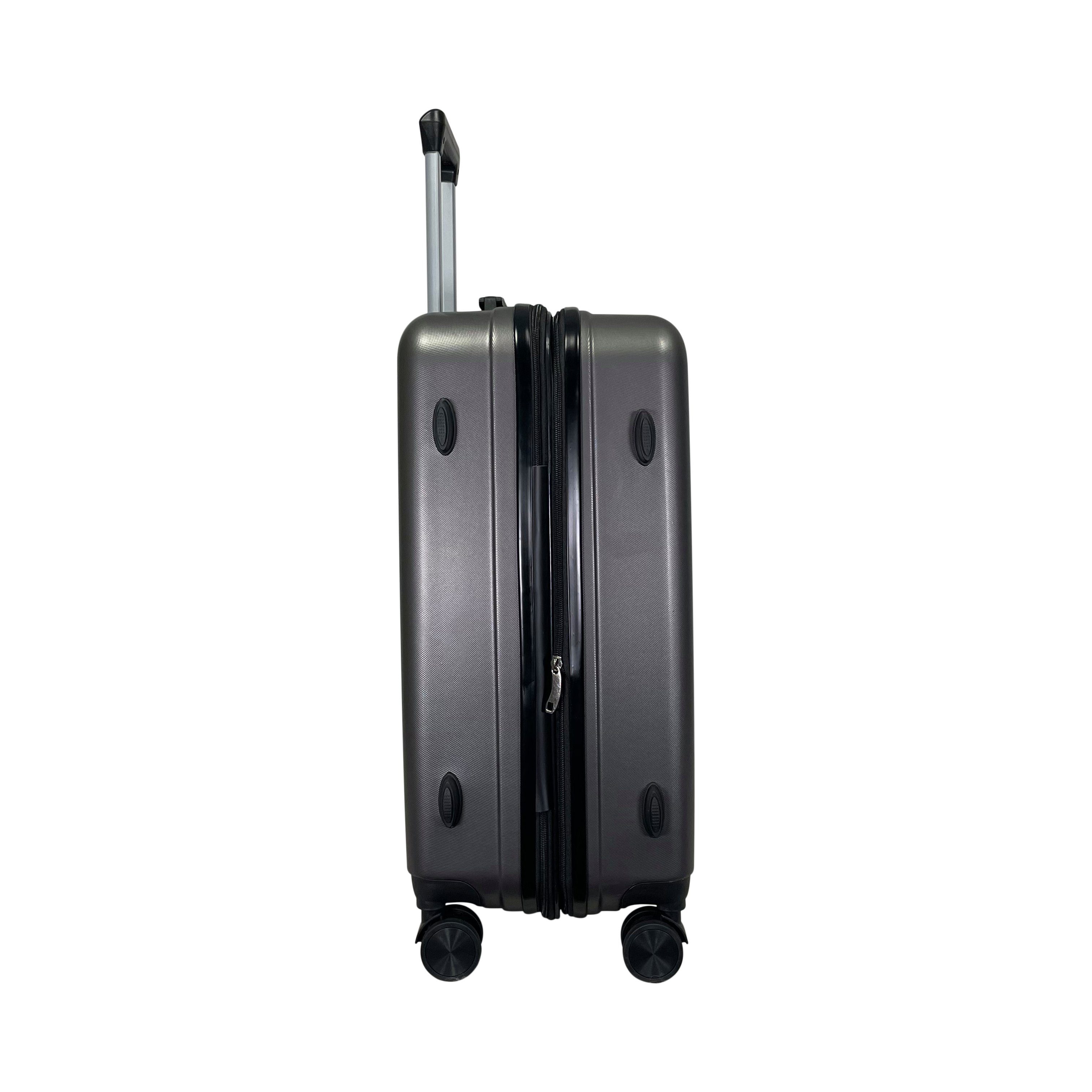 ABS Anthrazit erweiterbar Reisekoffer Hartschalen (Handgepäck-Mittel-Groß-Set) MTB Koffer
