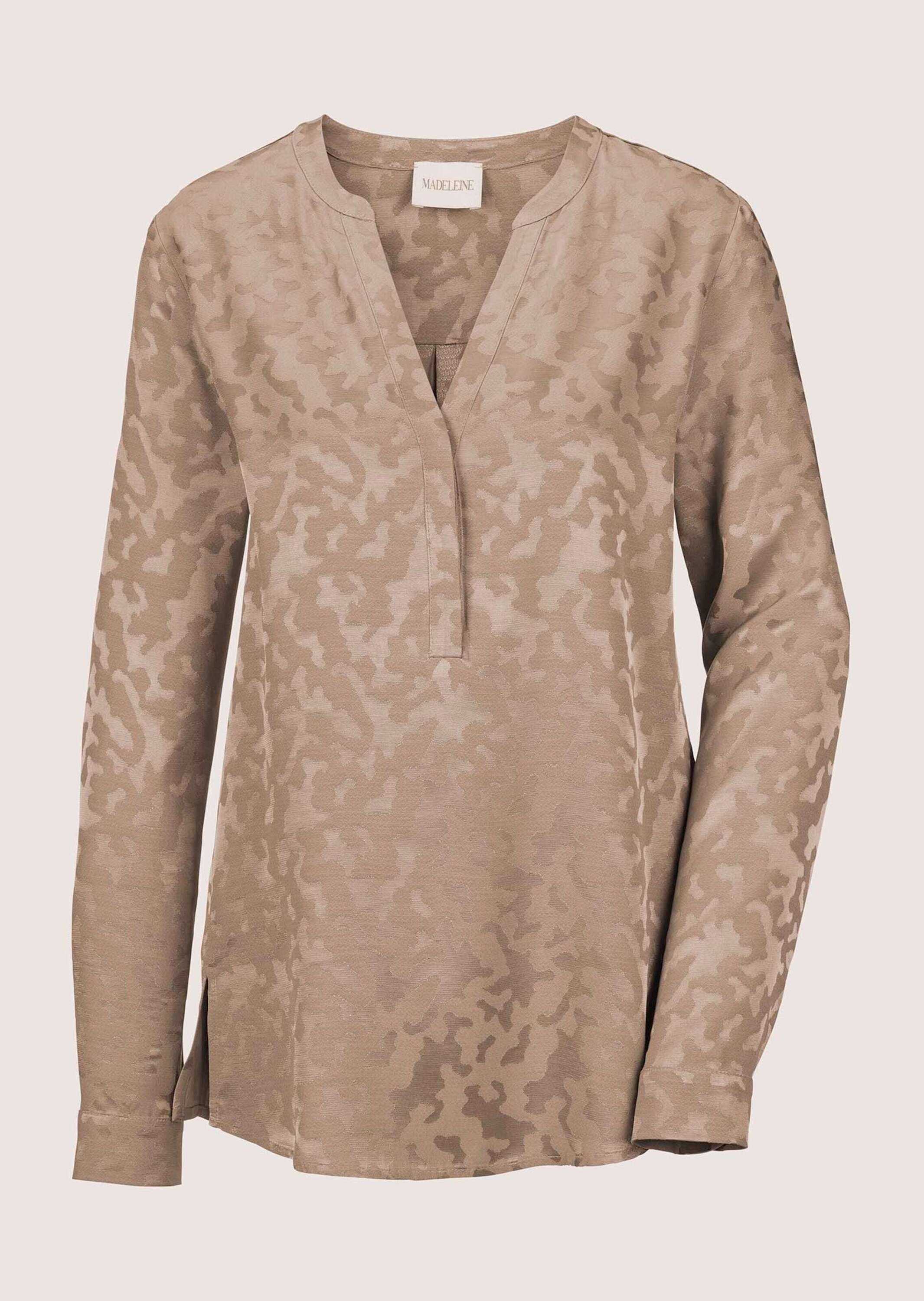 Langarmbluse Modische Longbluse mit V-Ausschnitt