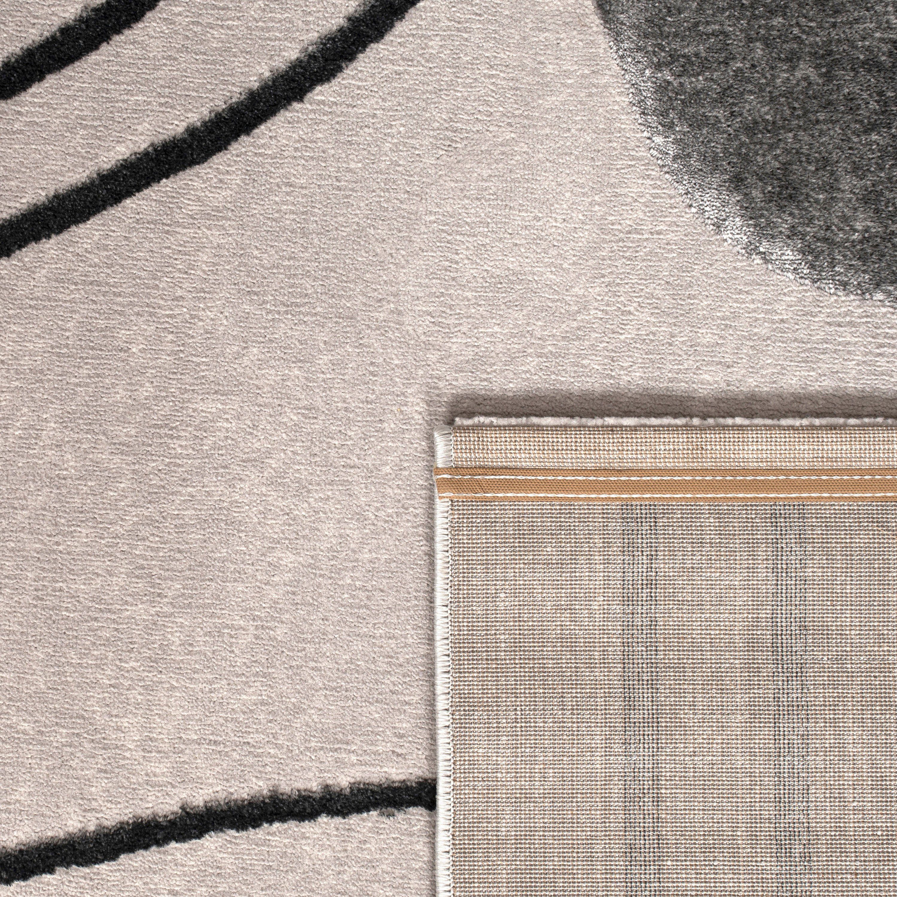 Paco Home Teppich Tuana 216, rechteckig, Höhe: 15 mm, Kurzflor, modernes Design, Regenbogen, Hoch-Tief Struktur, Scandi-Look