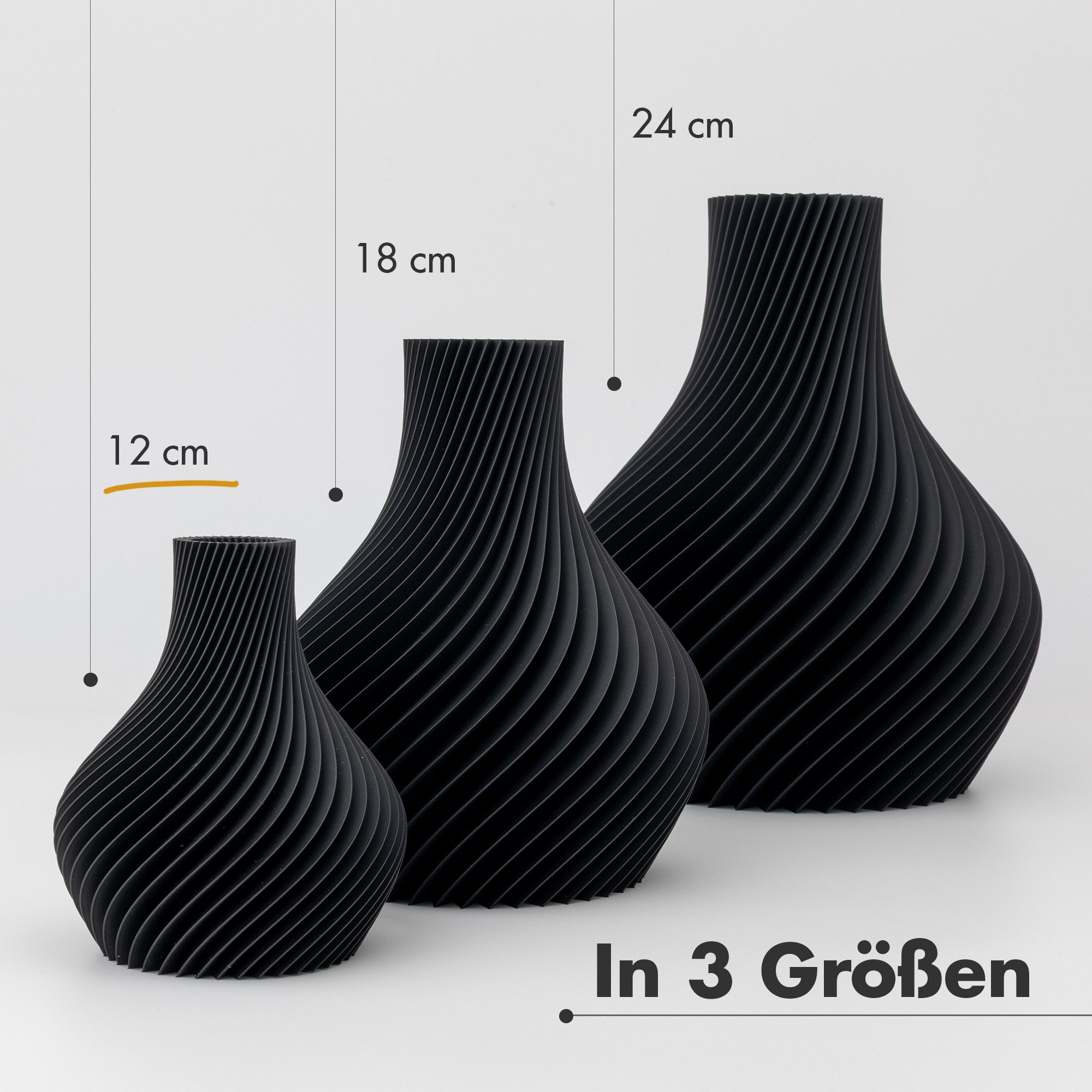 natumo Tischvase Vase Bulba Schwarz 12 cm – Bild 2 von 5