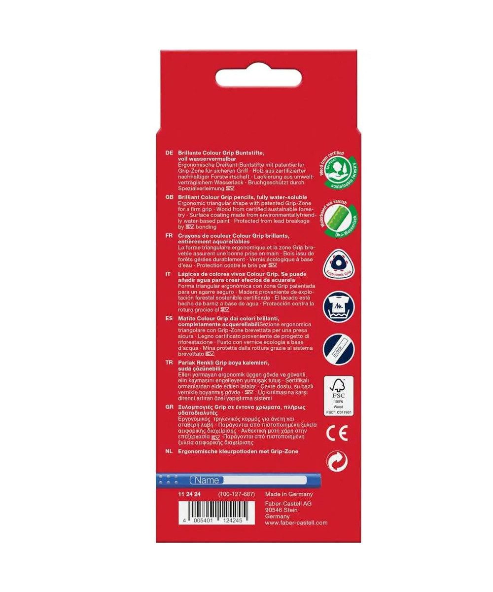 Faber-Castell Buntstift FABER-CASTELL Colour GRIP Buntstifte, (PACKUNG, 12-tlg., Buntstifte), Kleinkinder