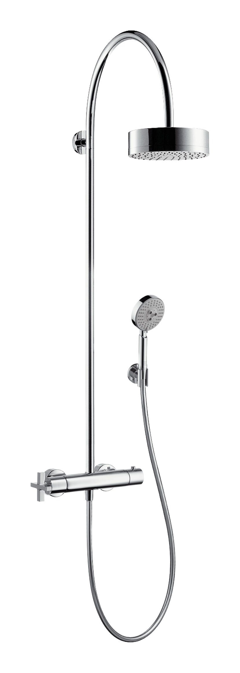 hansgrohe Brausegarnitur Axor Citterio Showerpipe, Mit Thermostat und Kopfbrause 180 1jet