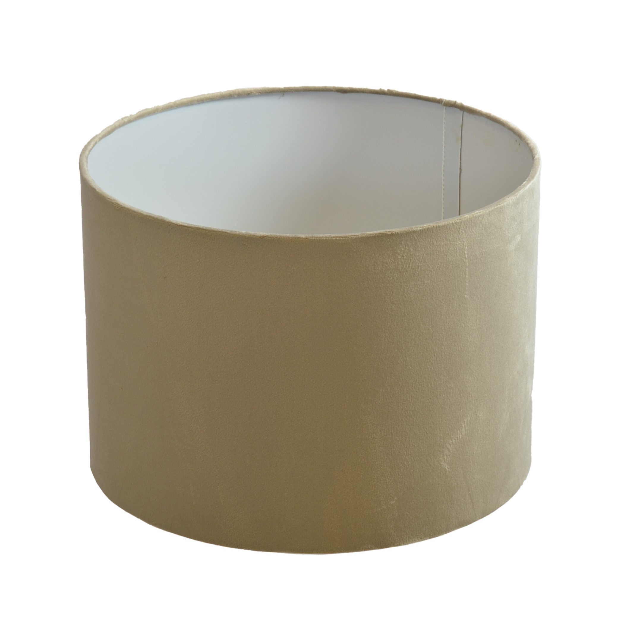 B&S Lampenschirm Ø 30 x 20 cm Velour taupe samtige Oberfläche Zylinderform